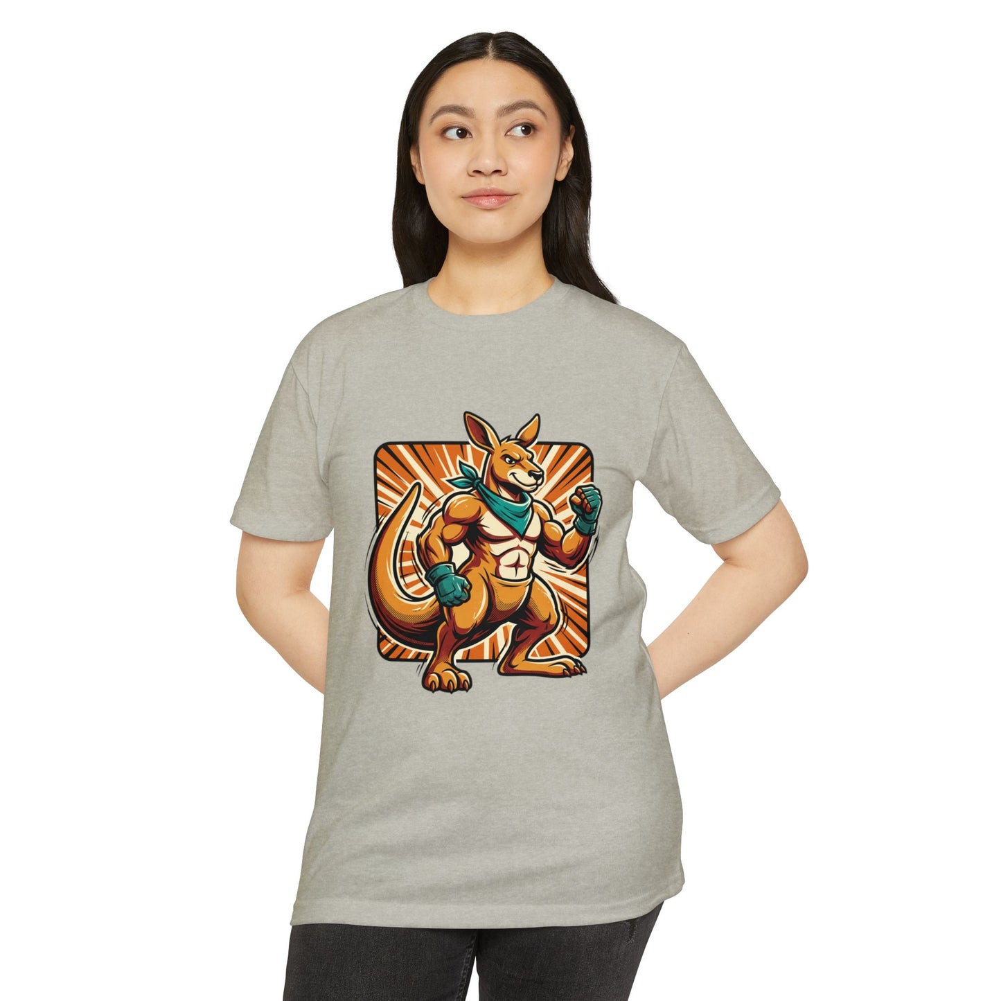 Camiseta con gráfico de canguro boxeador – Camiseta retro con mascota de luchador