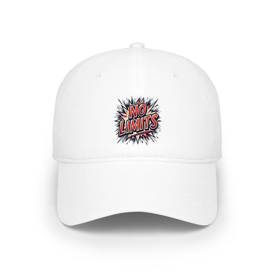 No Limits Retro Comic Baseball Cap — Motivational Low Profile Hat
