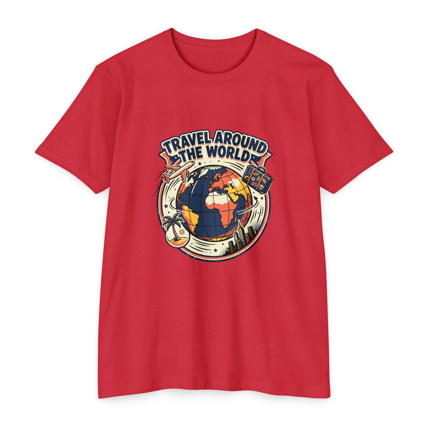 Vintage 'Travel Around the World' Globe Adventure T-Shirt