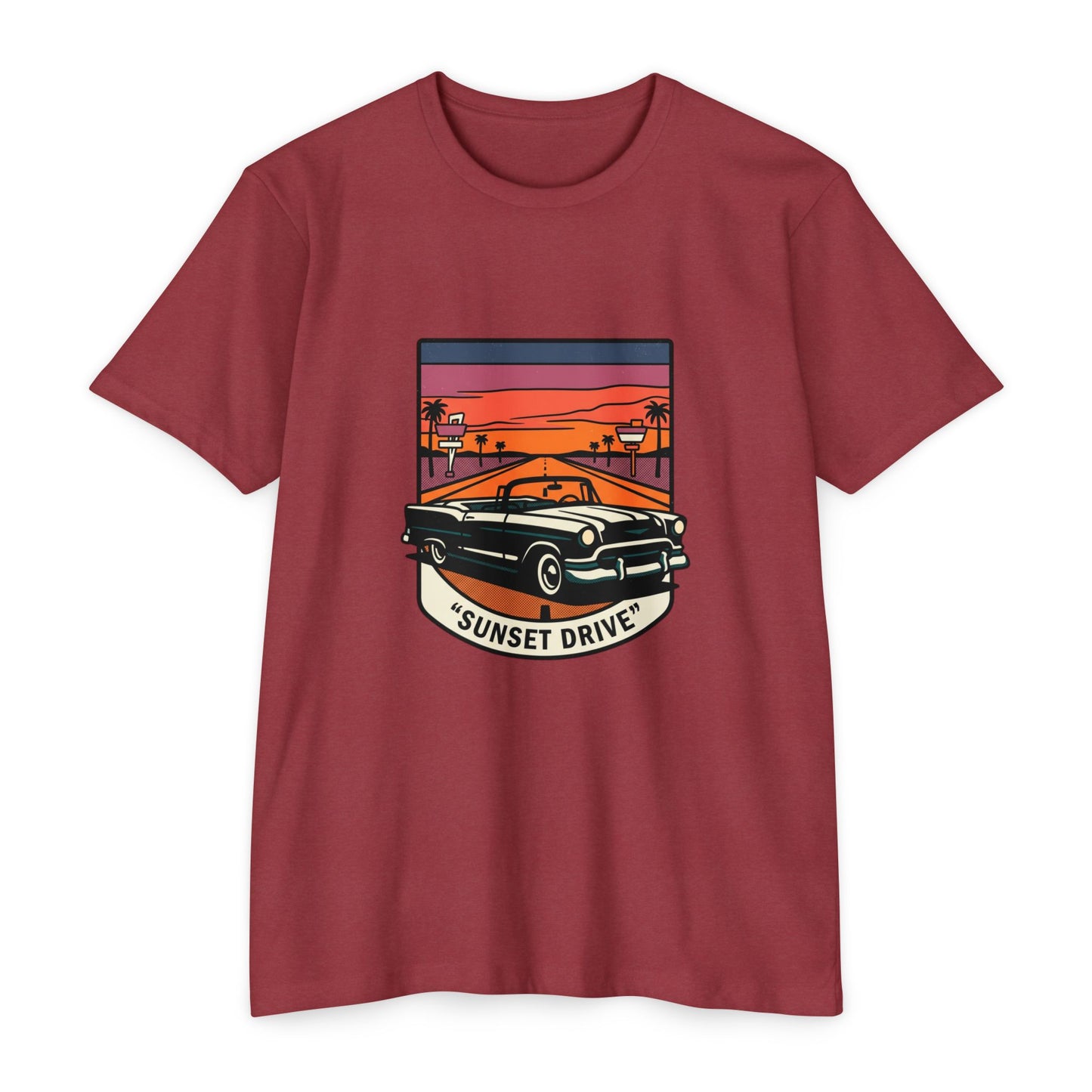 Sunset Drive Vintage Car T-Shirt