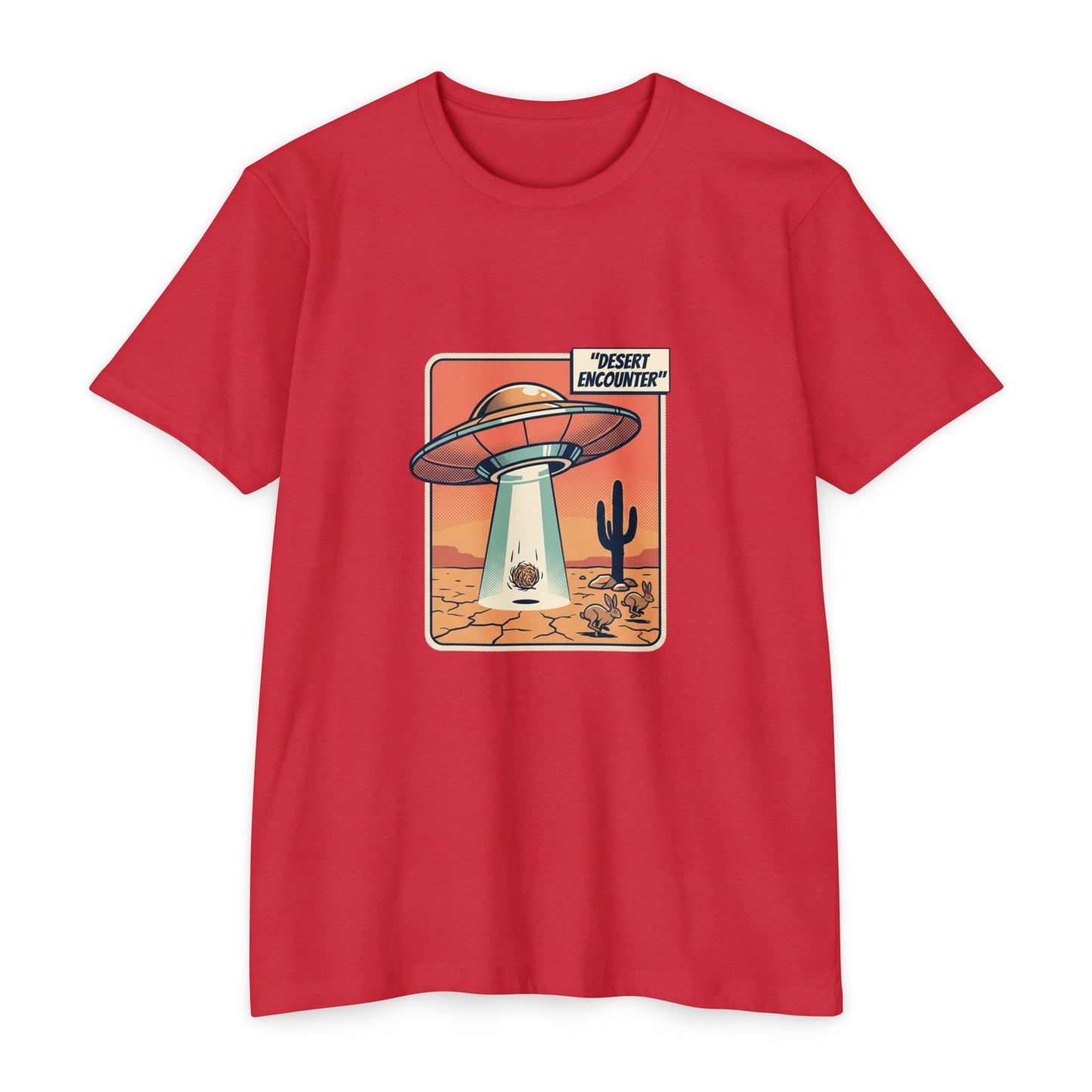 Desert Encounter T-Shirt – Retro UFO Alien Abduction Tee