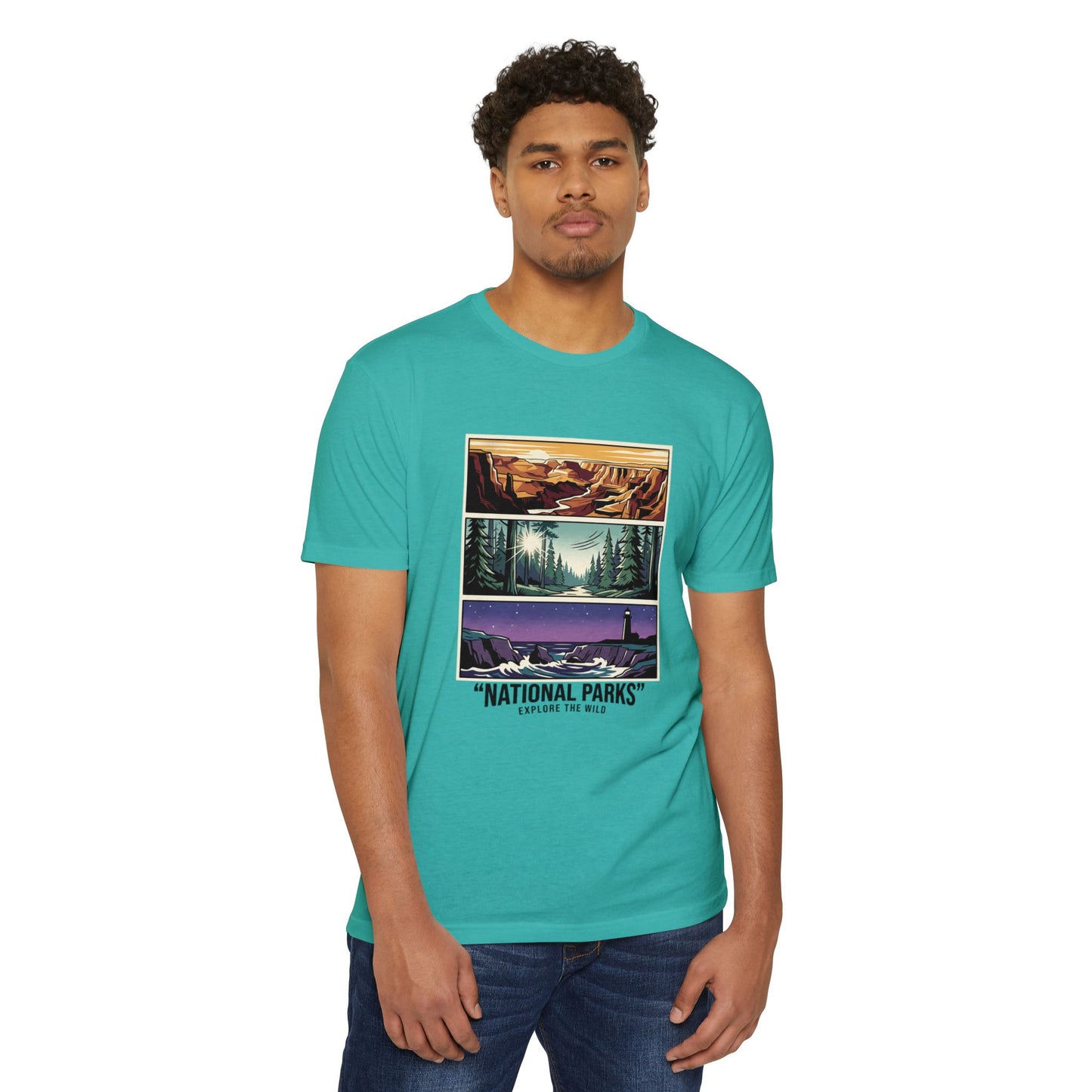 National Parks Scenic Panels T-Shirt — Explore the Wild Graphic Tee
