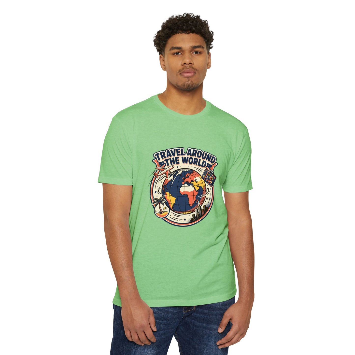 Vintage 'Travel Around the World' Globe Adventure T-Shirt