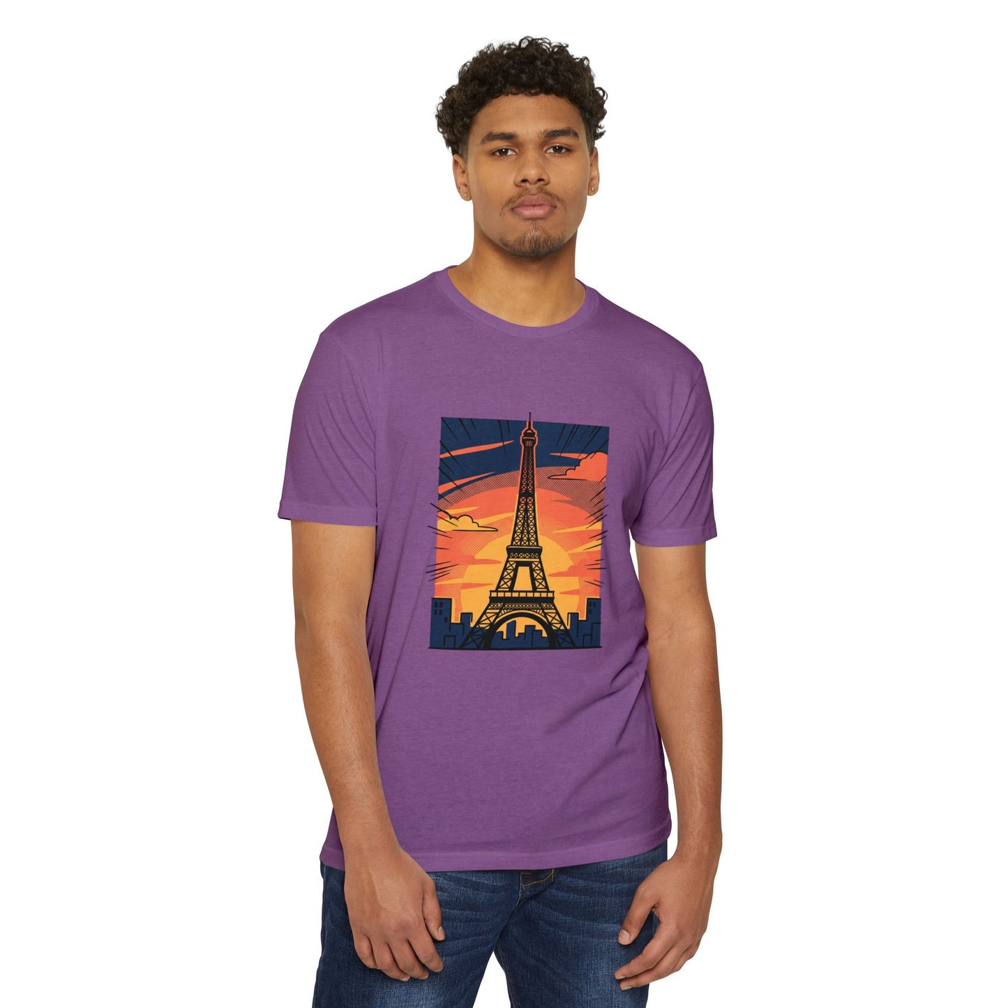 Vintage Paris Eiffel Tower Sunset T‑Shirt
