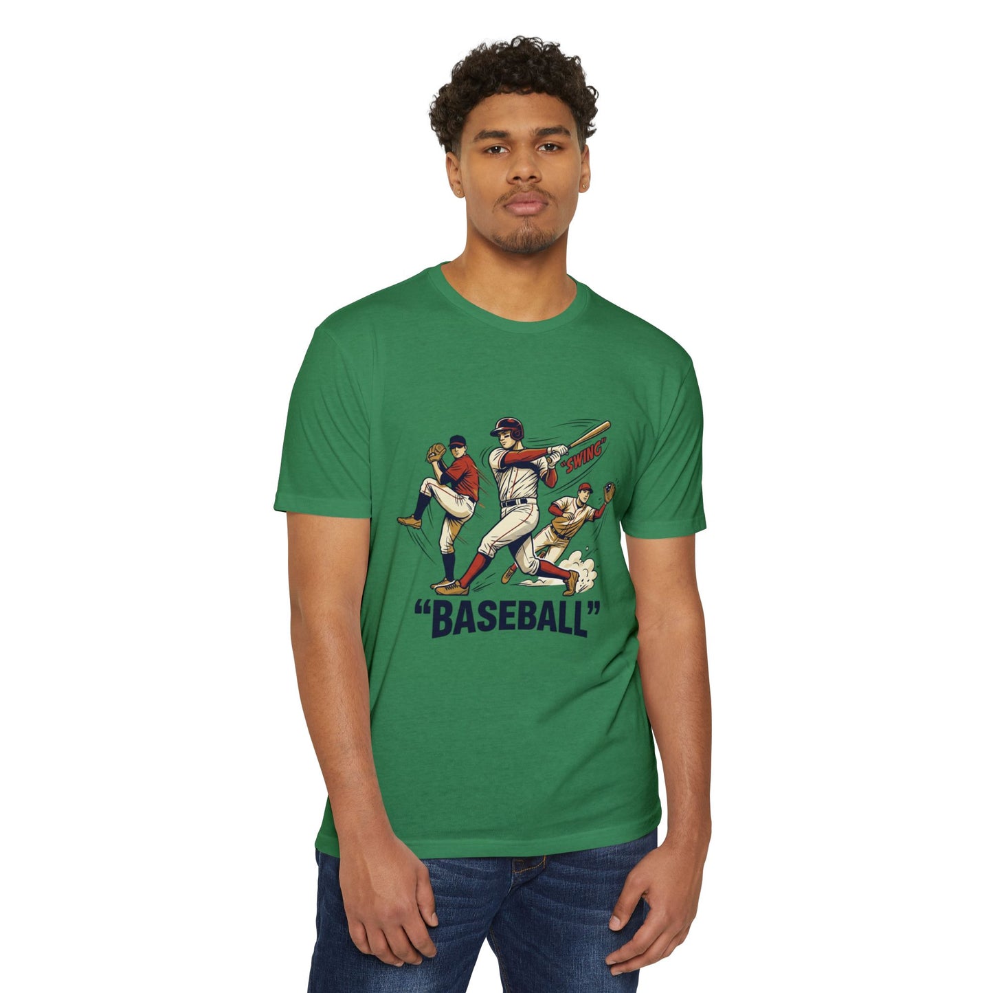 Vintage Baseball Players Tee – Retro 'BASEBALL' Graphic T-Shirt