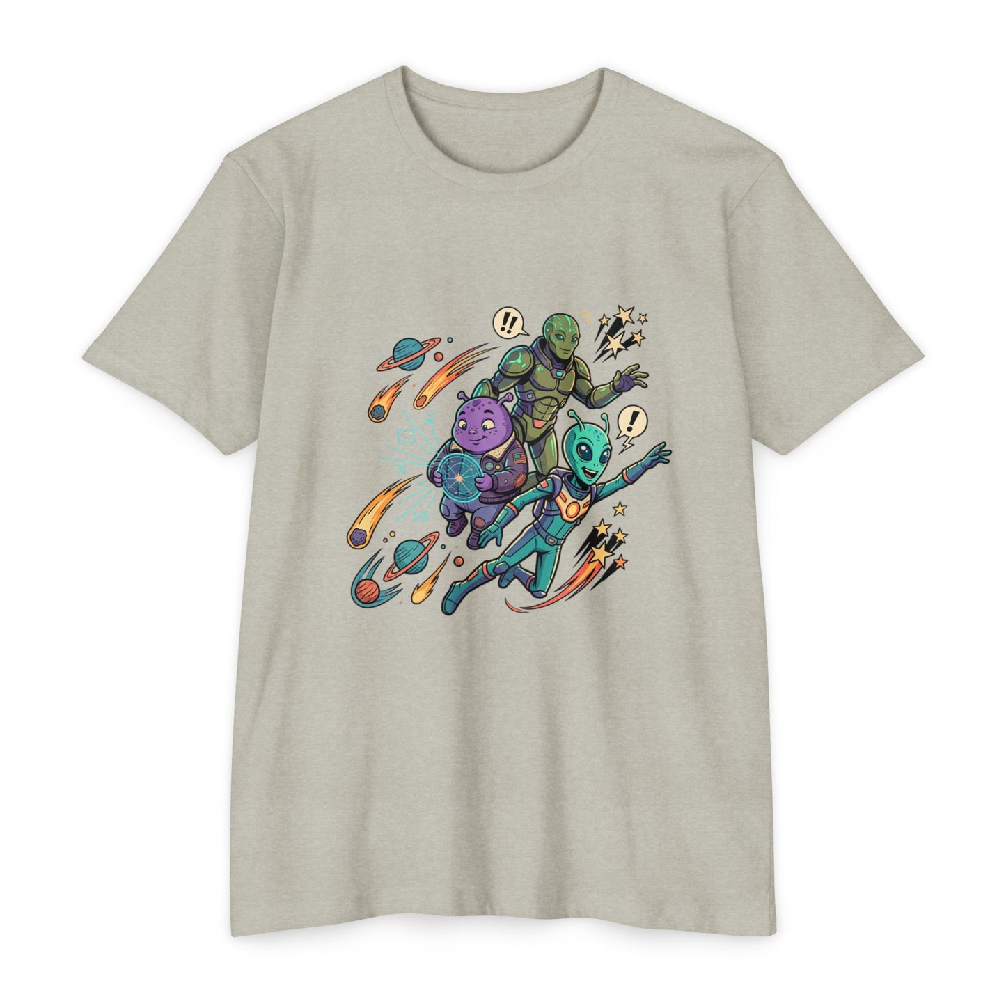 Alien Skate Crew T-Shirt — Retro Space Skateboarding Graphic Tee