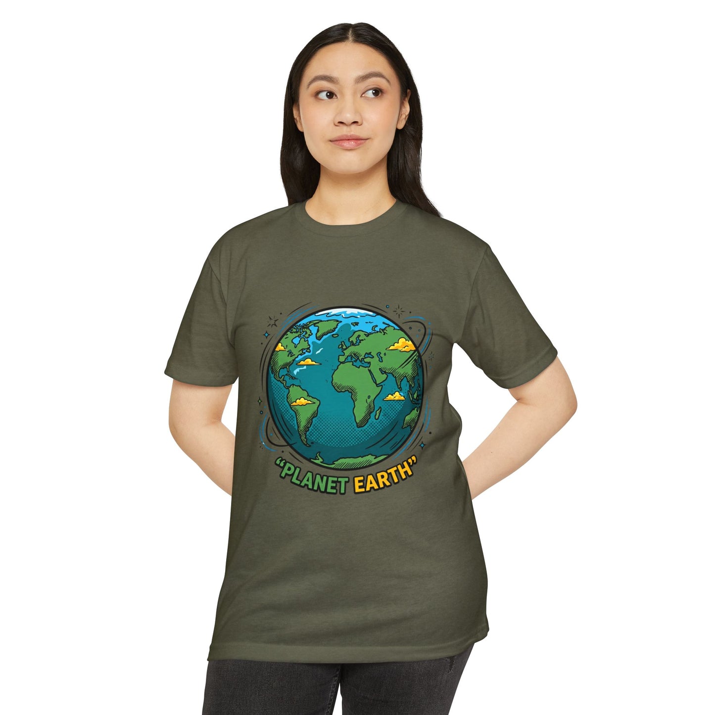 Retro Planet Earth Graphic T-Shirt — Vintage Earth Illustration Tee