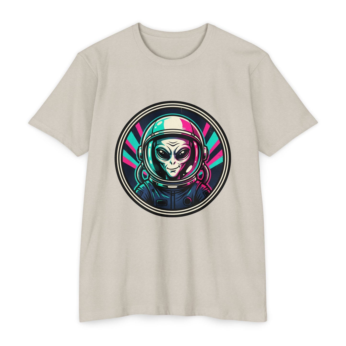 Alien Astronaut Neon Space Crew T‑Shirt