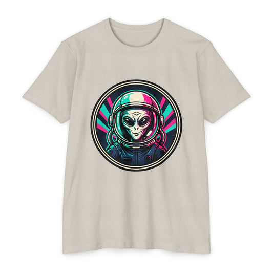 Alien Astronaut Neon Space Crew T‑Shirt