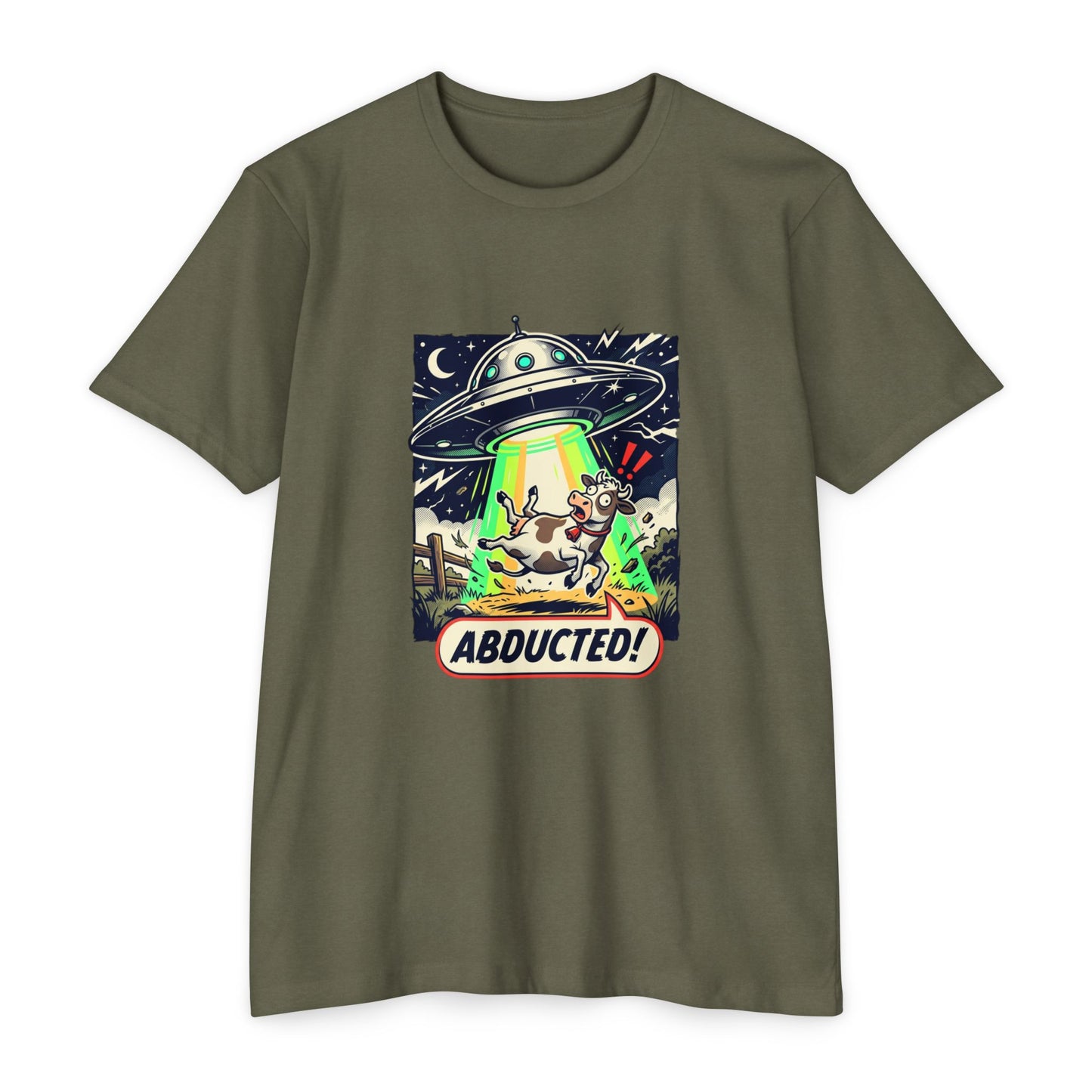 Abducted! Alien UFO Retro Sci‑Fi Graphic T-Shirt