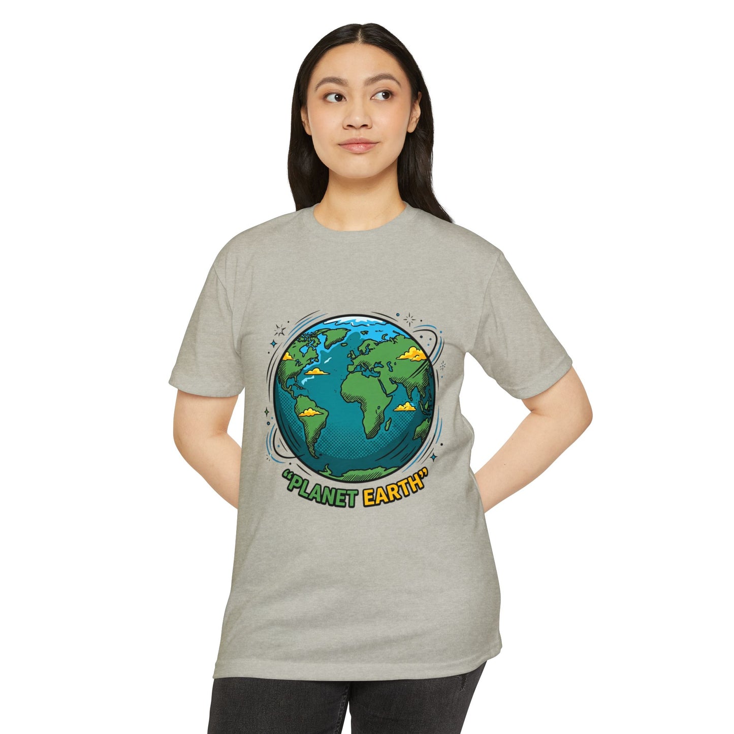 Retro Planet Earth Graphic T-Shirt — Vintage Earth Illustration Tee