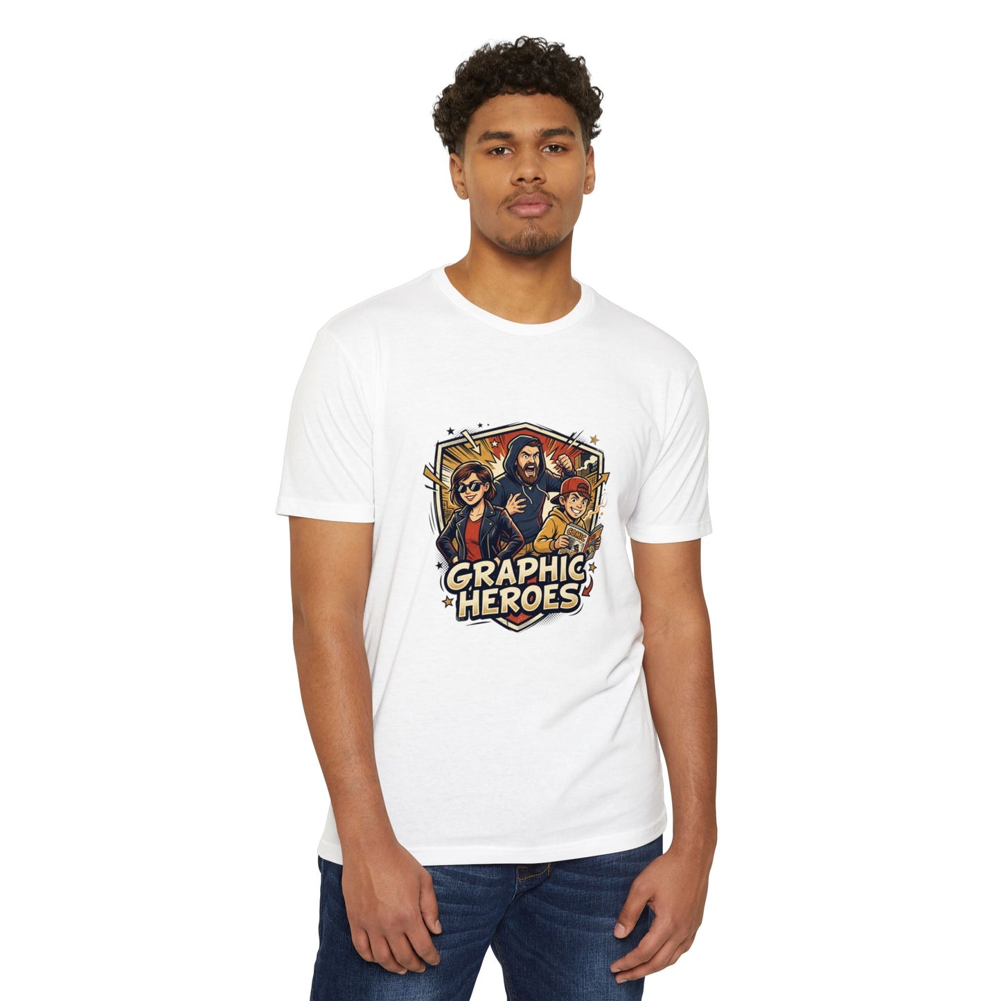 Retro Comic Heroes T-Shirt — Graphic Crew Tee