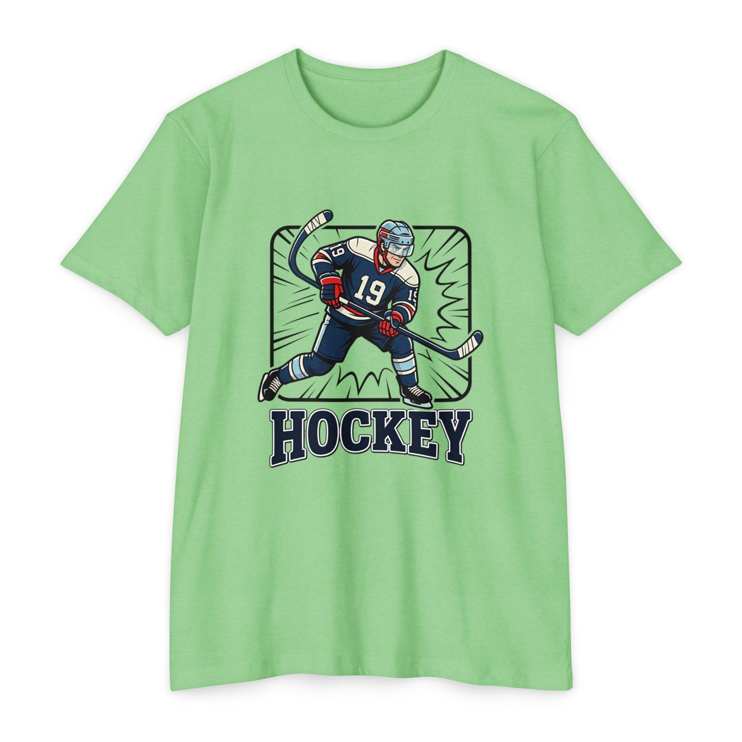 Hockey Player Graphic T-Shirt — Vintage Ice Hockey Jersey Tee