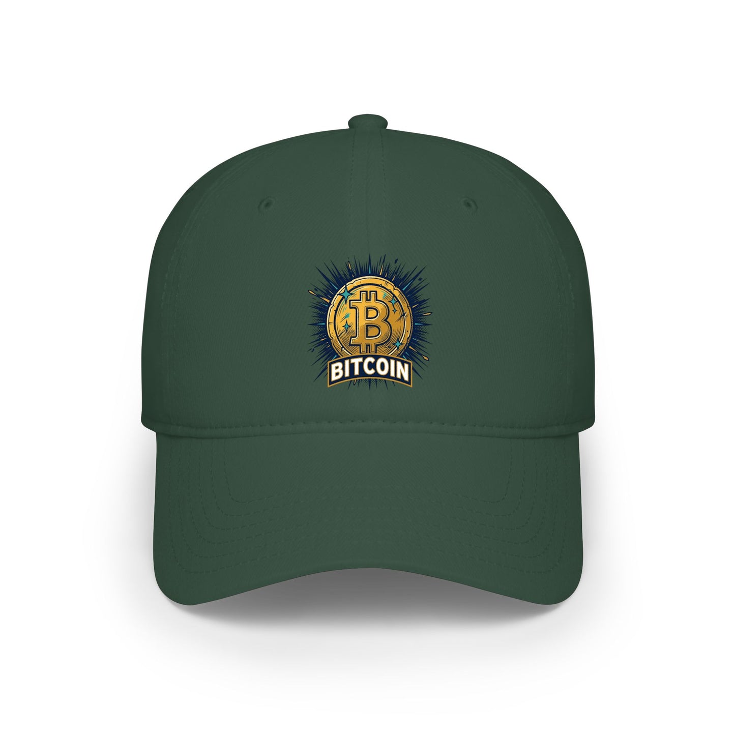 Bitcoin Sunburst Low Profile Baseball Cap — Crypto Logo Hat