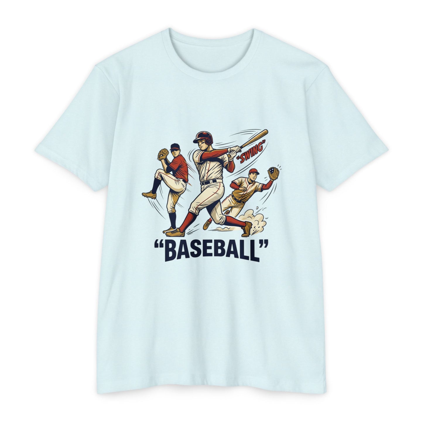 Vintage Baseball Players Tee – Retro 'BASEBALL' Graphic T-Shirt