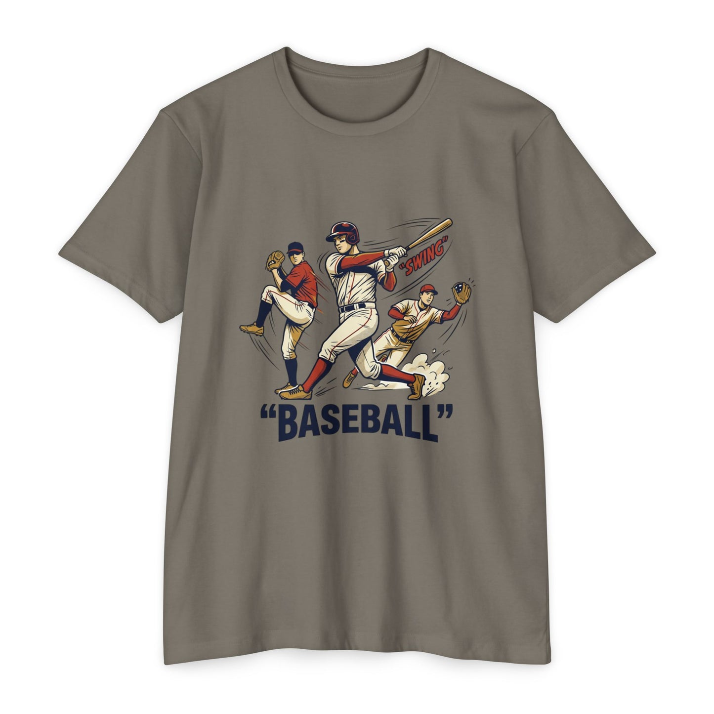 Vintage Baseball Players Tee – Retro 'BASEBALL' Graphic T-Shirt
