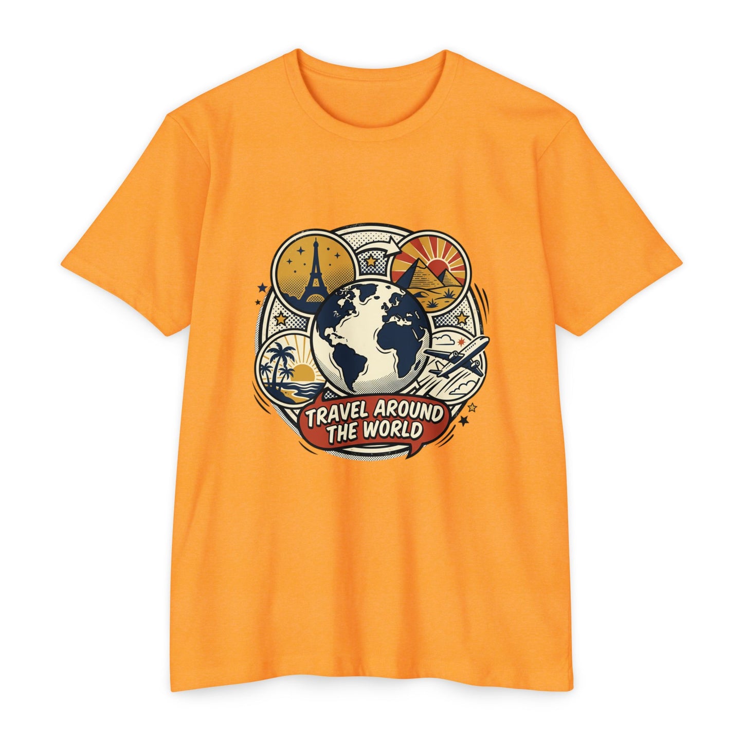 Vintage 'Travel Around The World' Globe Adventure T-Shirt