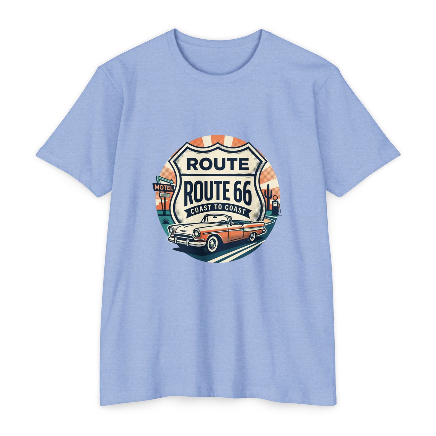 Route 66 Vintage Car T-Shirt — Classic Road Trip Retro Tee
