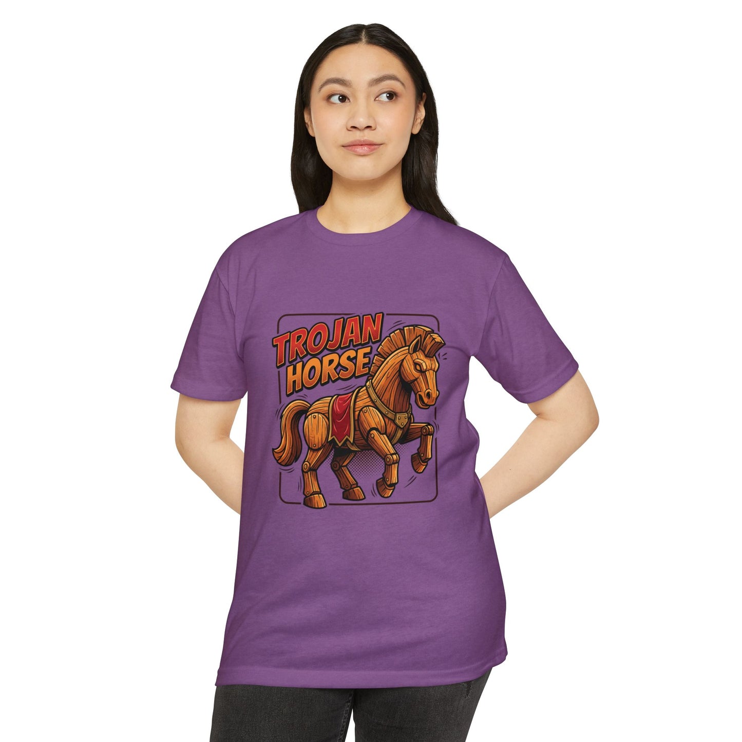 Trojan Horse Graphic Tee - Vintage Wooden Horse Illustration T-Shirt