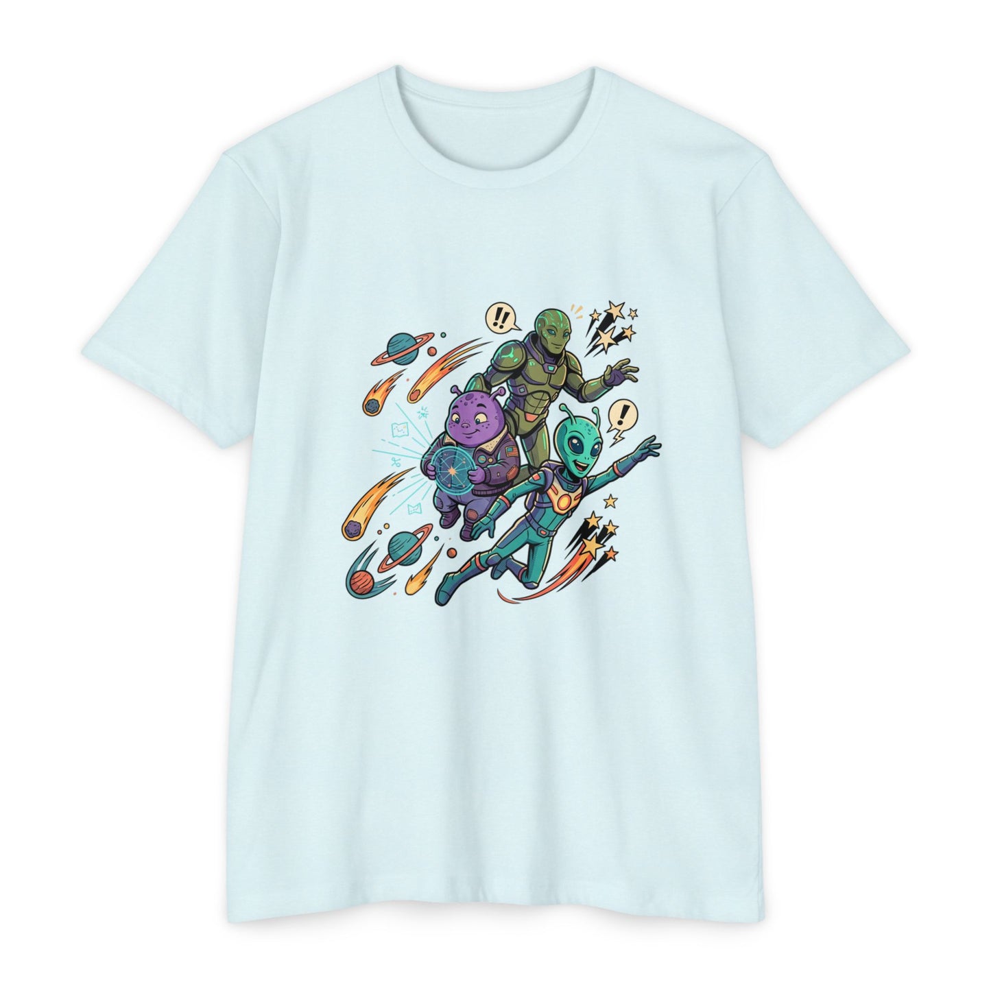 Alien Skate Crew T-Shirt — Retro Space Skateboarding Graphic Tee
