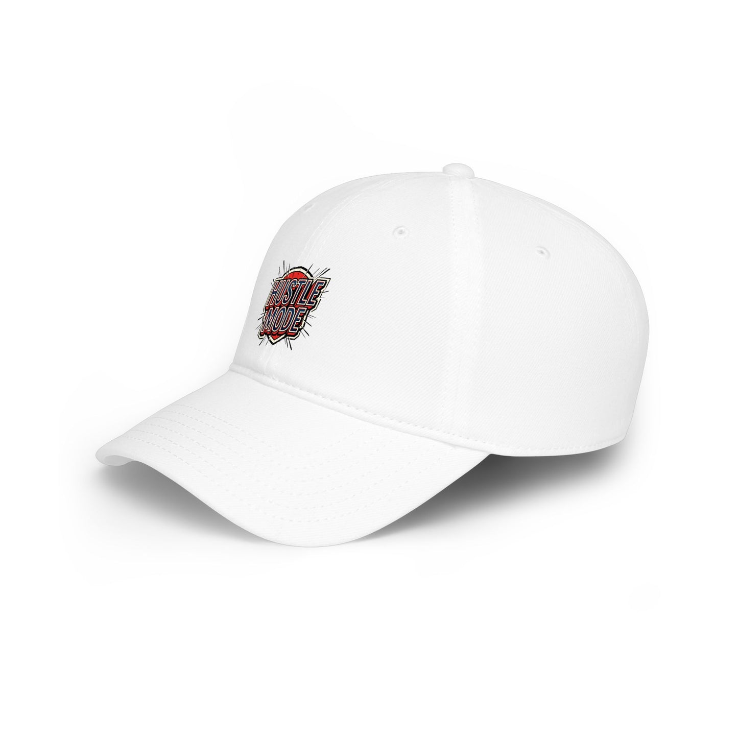 Hustle Mode Embroidered Baseball Cap — Low Profile Red Hat
