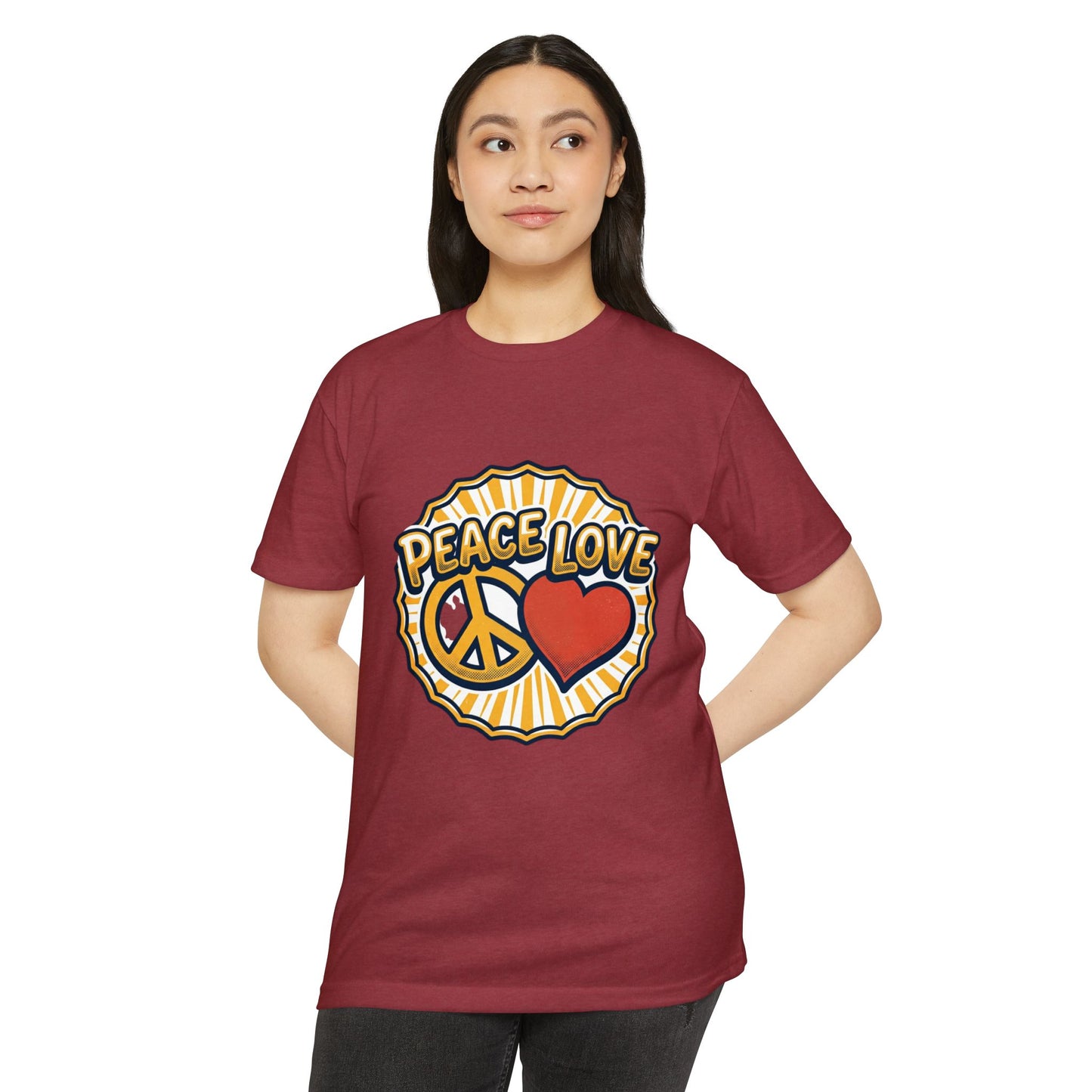 Peace Love Heart T-Shirt – Retro 70s Peace Sign Tee