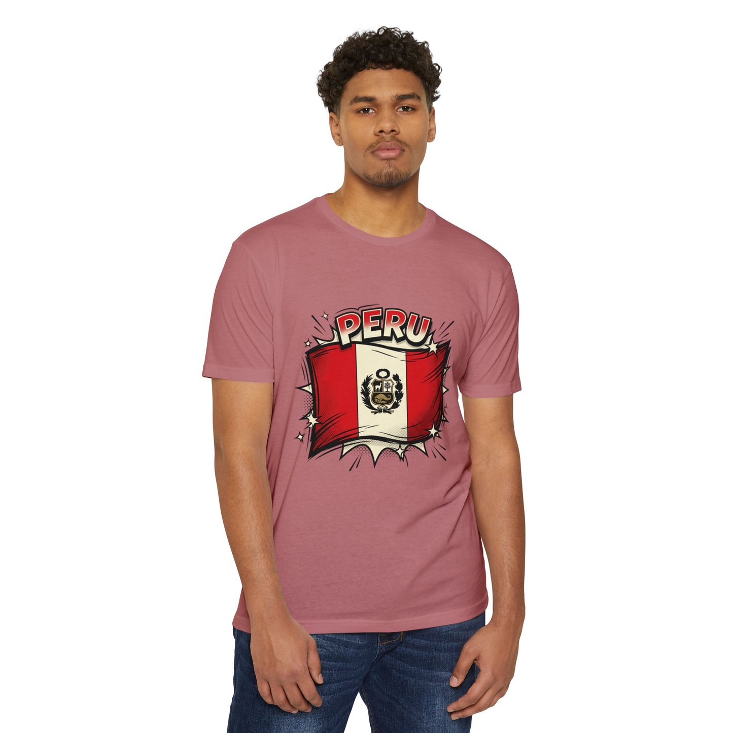 Peru Flag Retro Crest T-Shirt