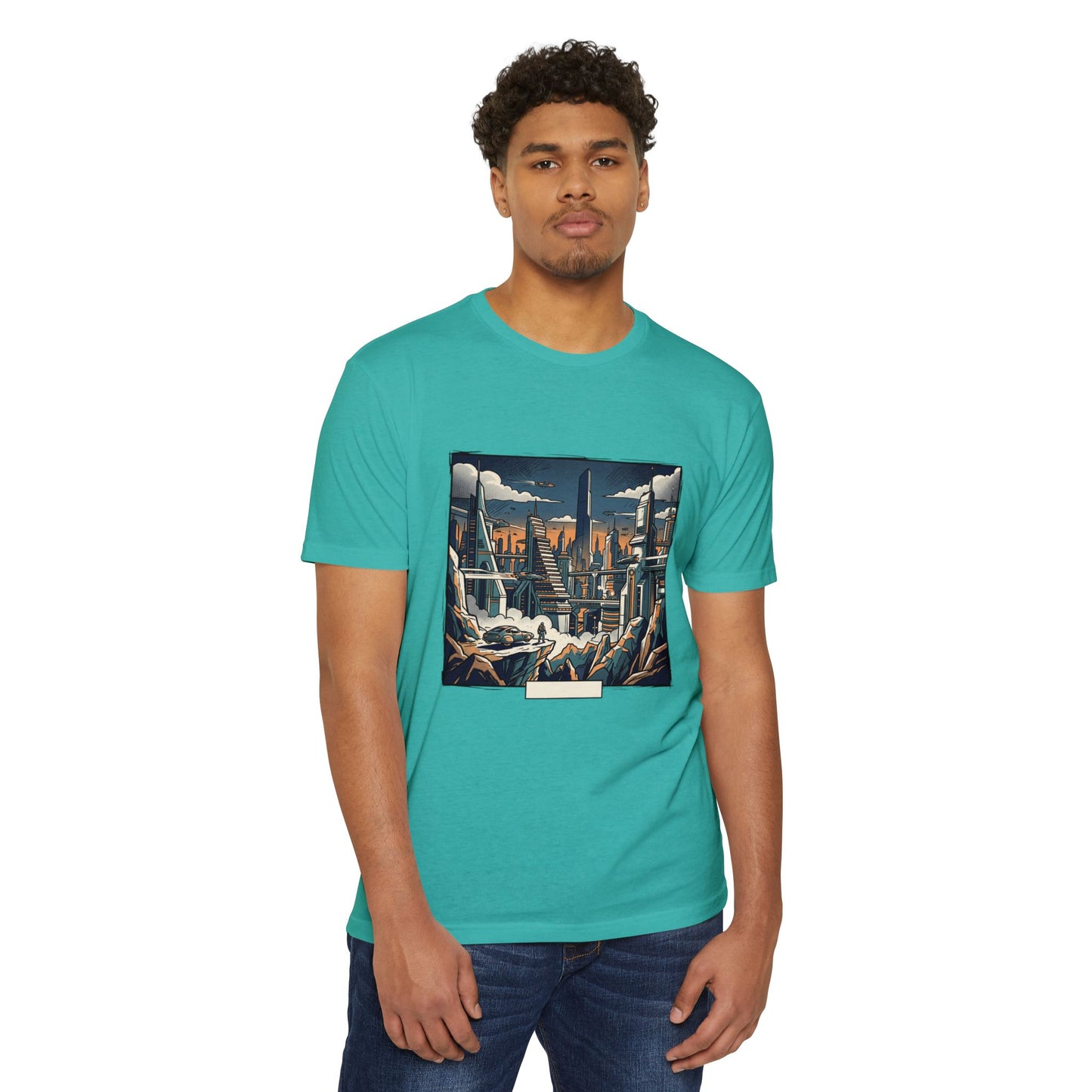 Futuristic Cityscape Retro Sci‑Fi T-Shirt — Retro Sci‑Fi Landscape Tee
