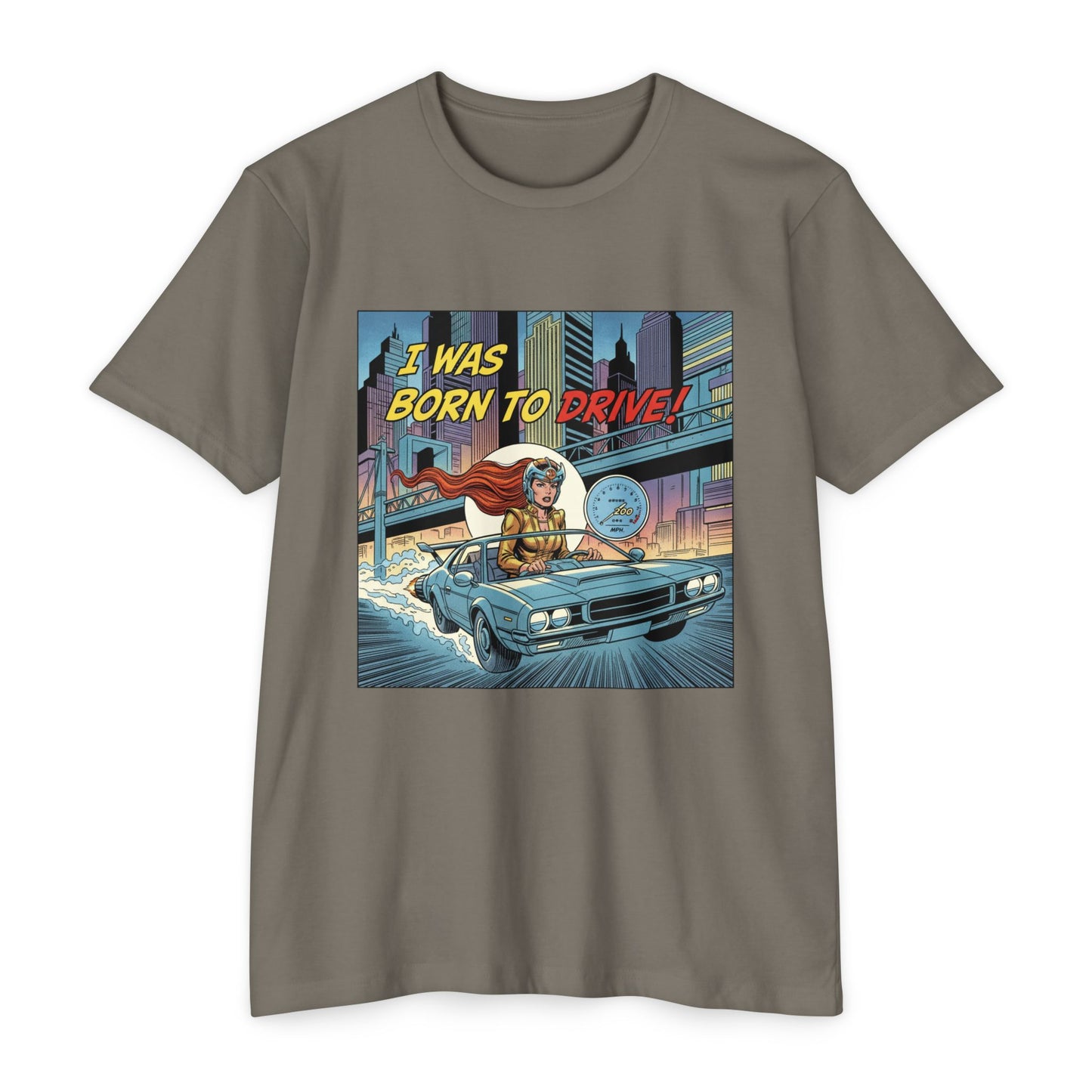 I Was Born to Drive Retro Comic Car T-Shirt