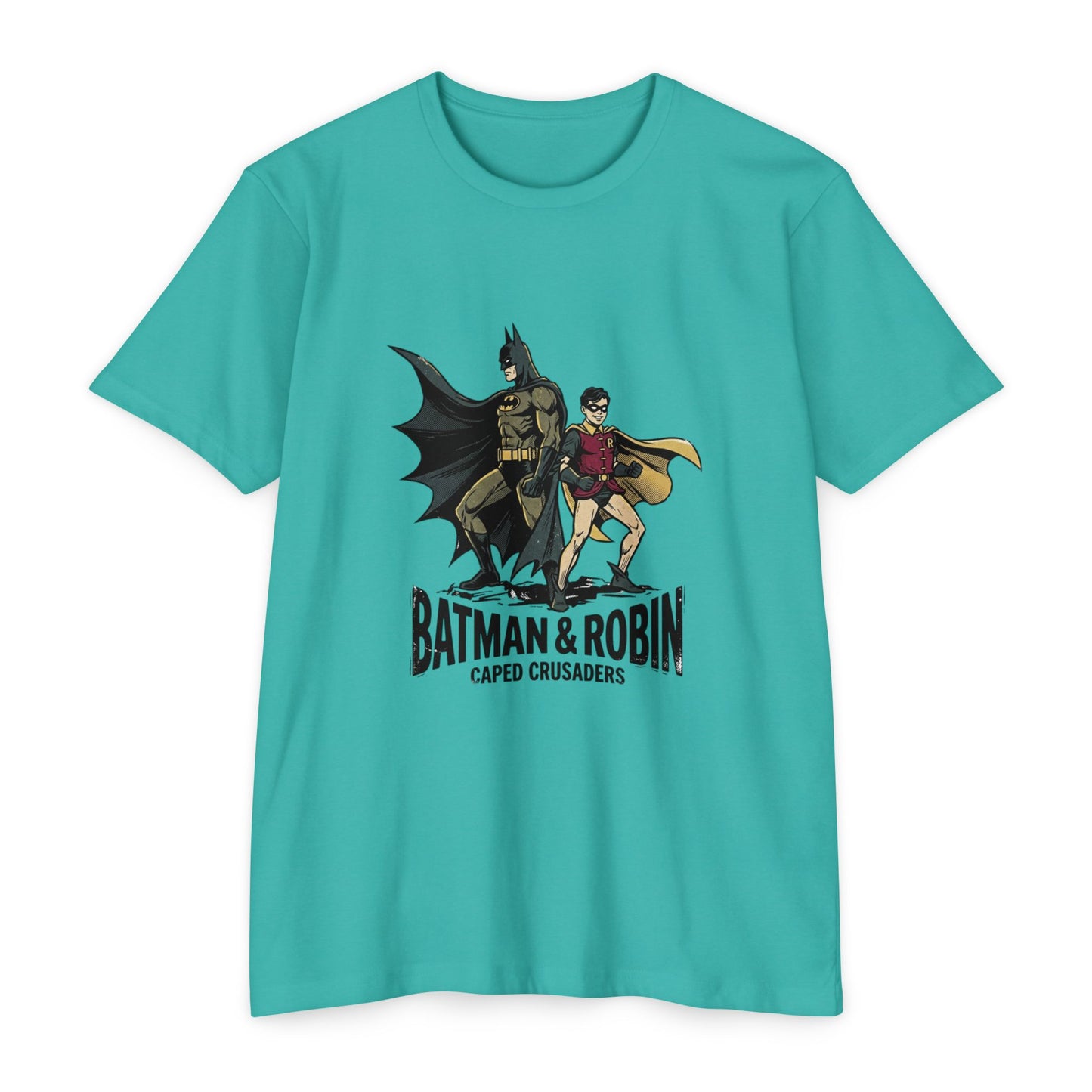 Batman & Robin Caped Crusaders Vintage Superhero T-Shirt