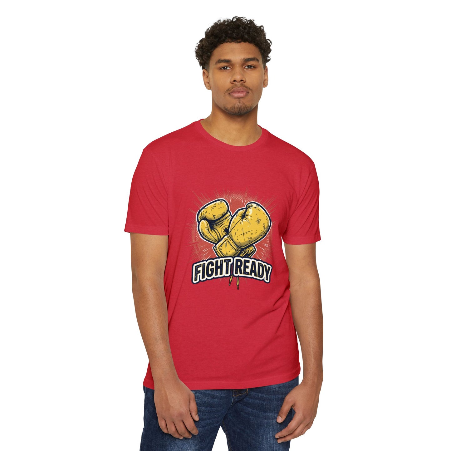 Fight Ready Boxing T-Shirt — Vintage Yellow Gloves Graphic Tee