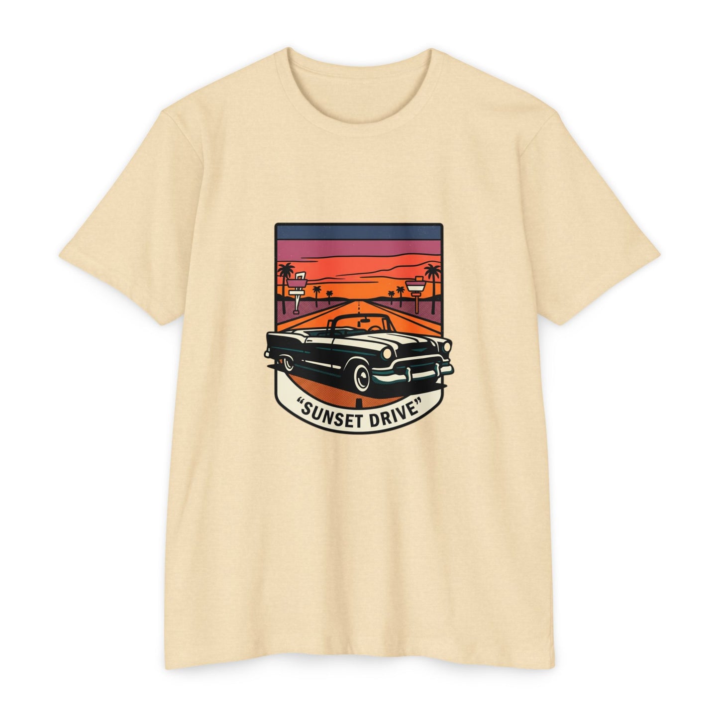 Sunset Drive Vintage Car T-Shirt