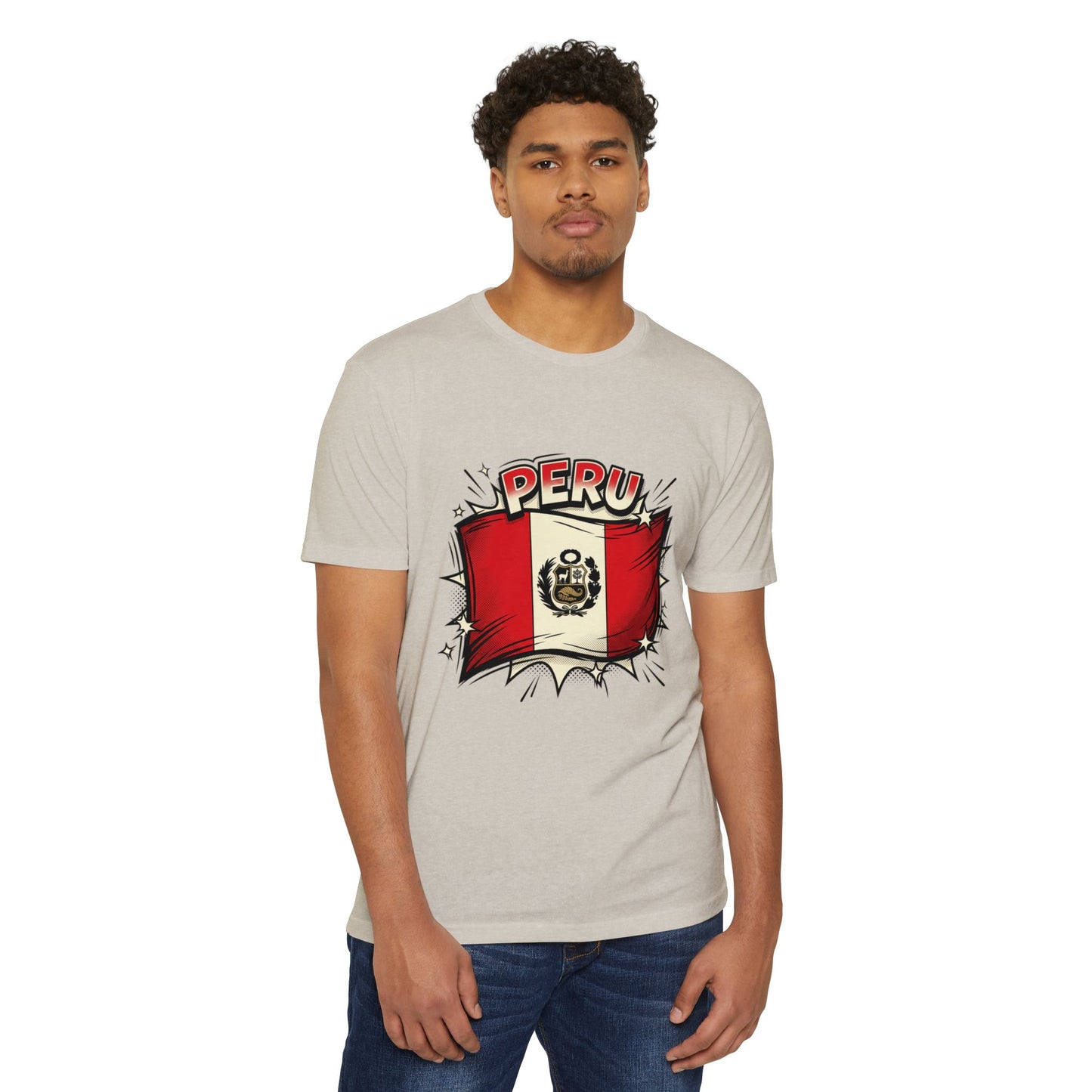 Peru Flag Retro Crest T-Shirt