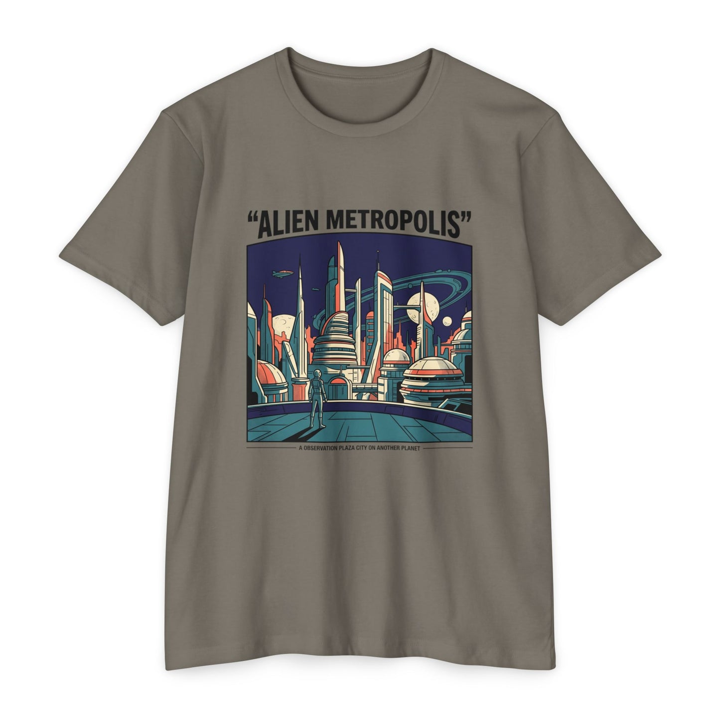 Alien Metropolis Retro Futuristic Sci‑Fi City T-Shirt