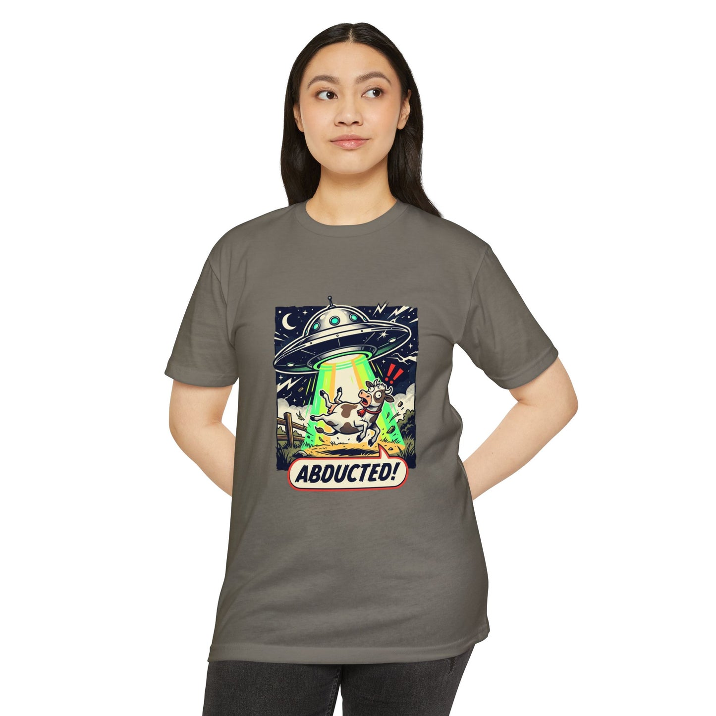 Abducted! Alien UFO Retro Sci‑Fi Graphic T-Shirt