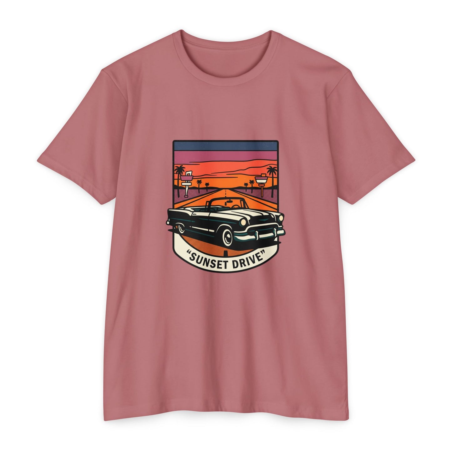 Sunset Drive Vintage Car T-Shirt