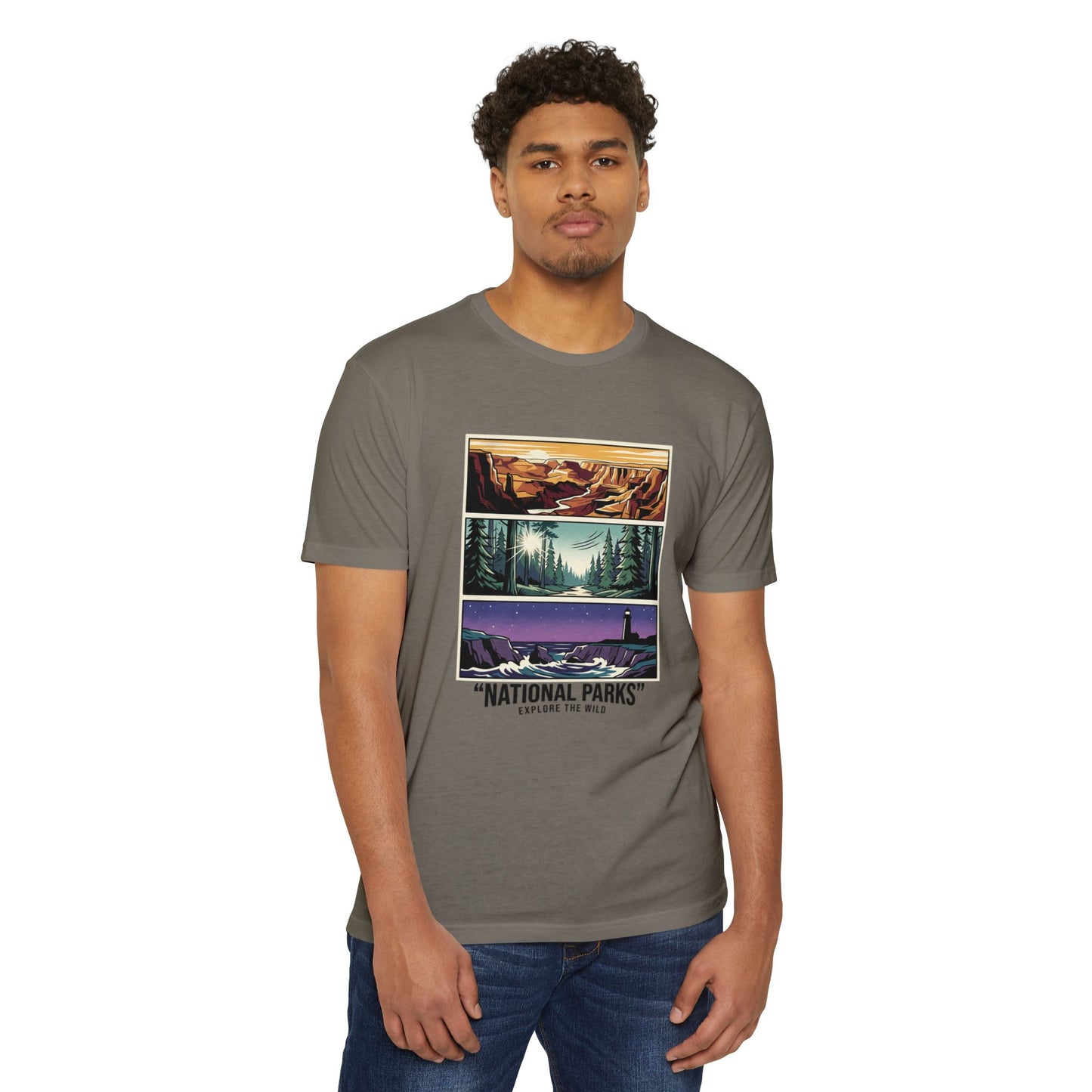 National Parks Scenic Panels T-Shirt — Explore the Wild Graphic Tee