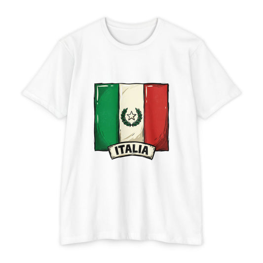 Italian Flag Vintage Crest T-Shirt — Italia Graphic Tee