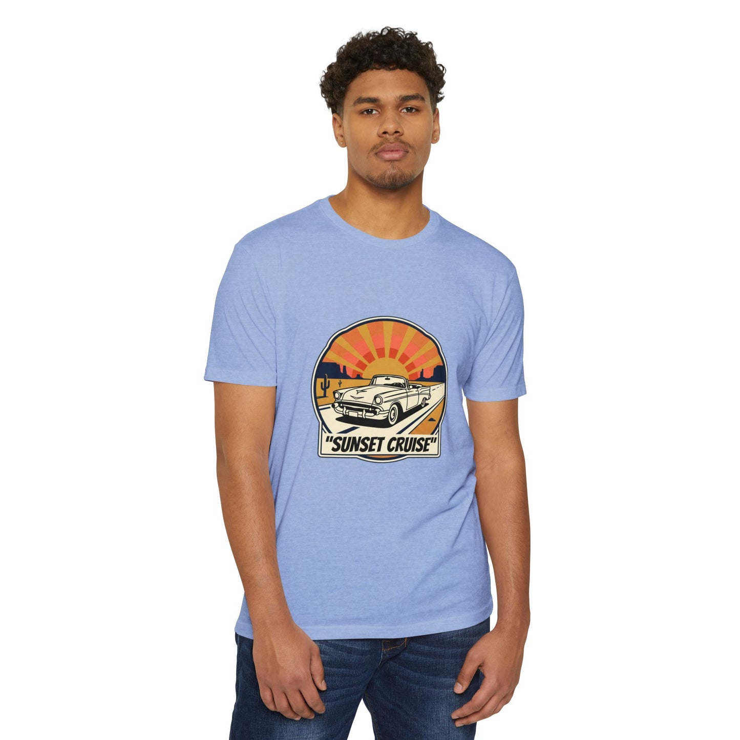 Sunset Cruise Vintage Car T-Shirt