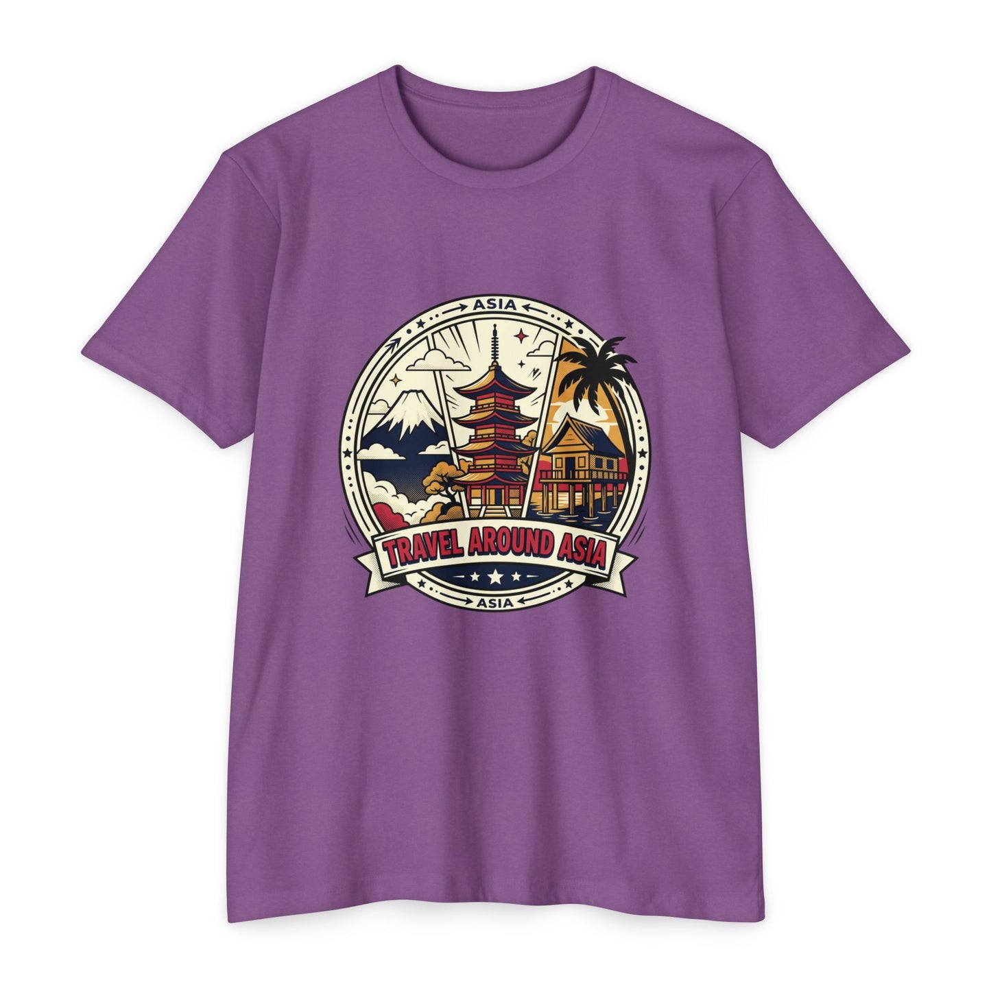 Travel Around Asia Vintage Globe Adventure T-Shirt