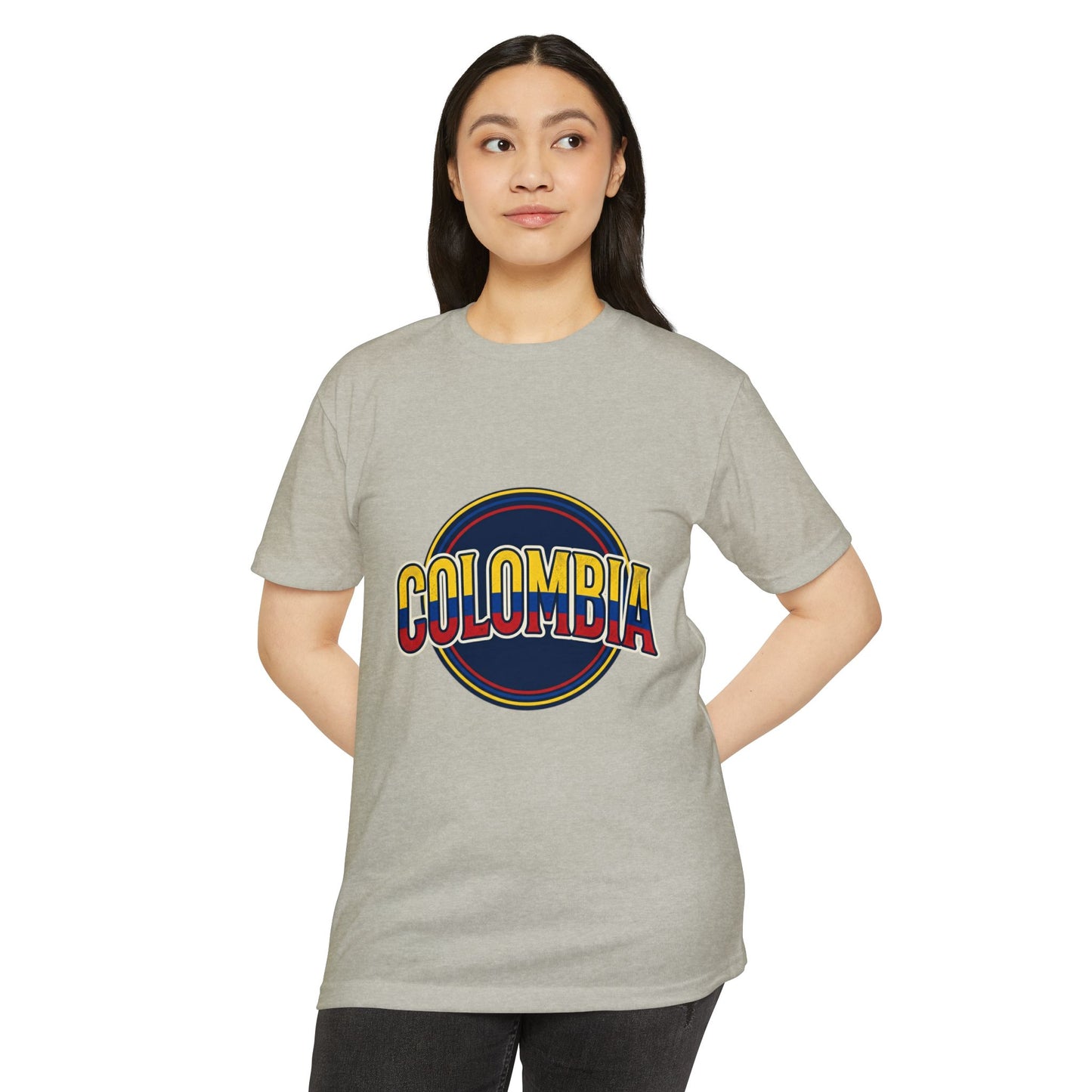 Colombia Retro Circle Vintage Flag Travel T-Shirt