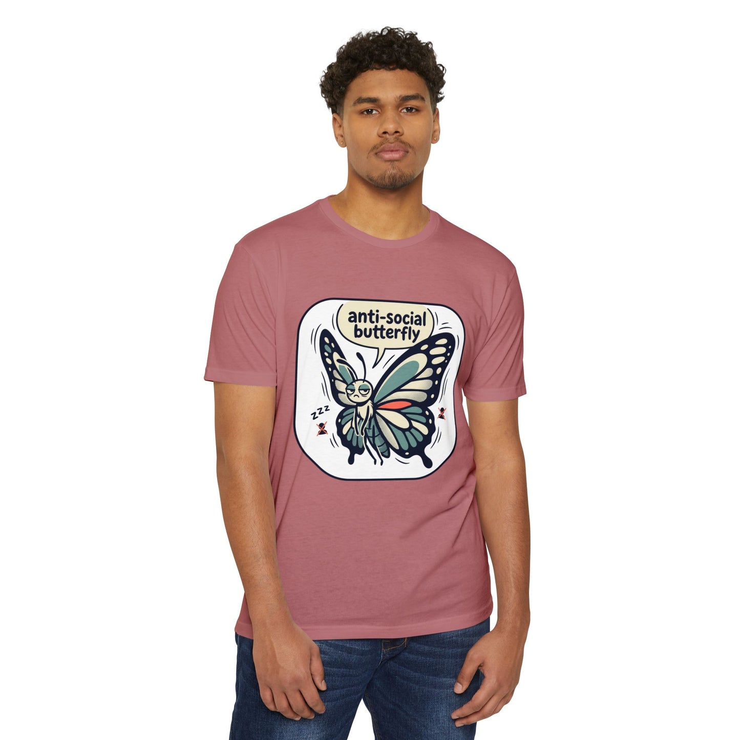 Anti-Social Butterfly T-Shirt — Cute Lazy Butterfly Graphic Tee