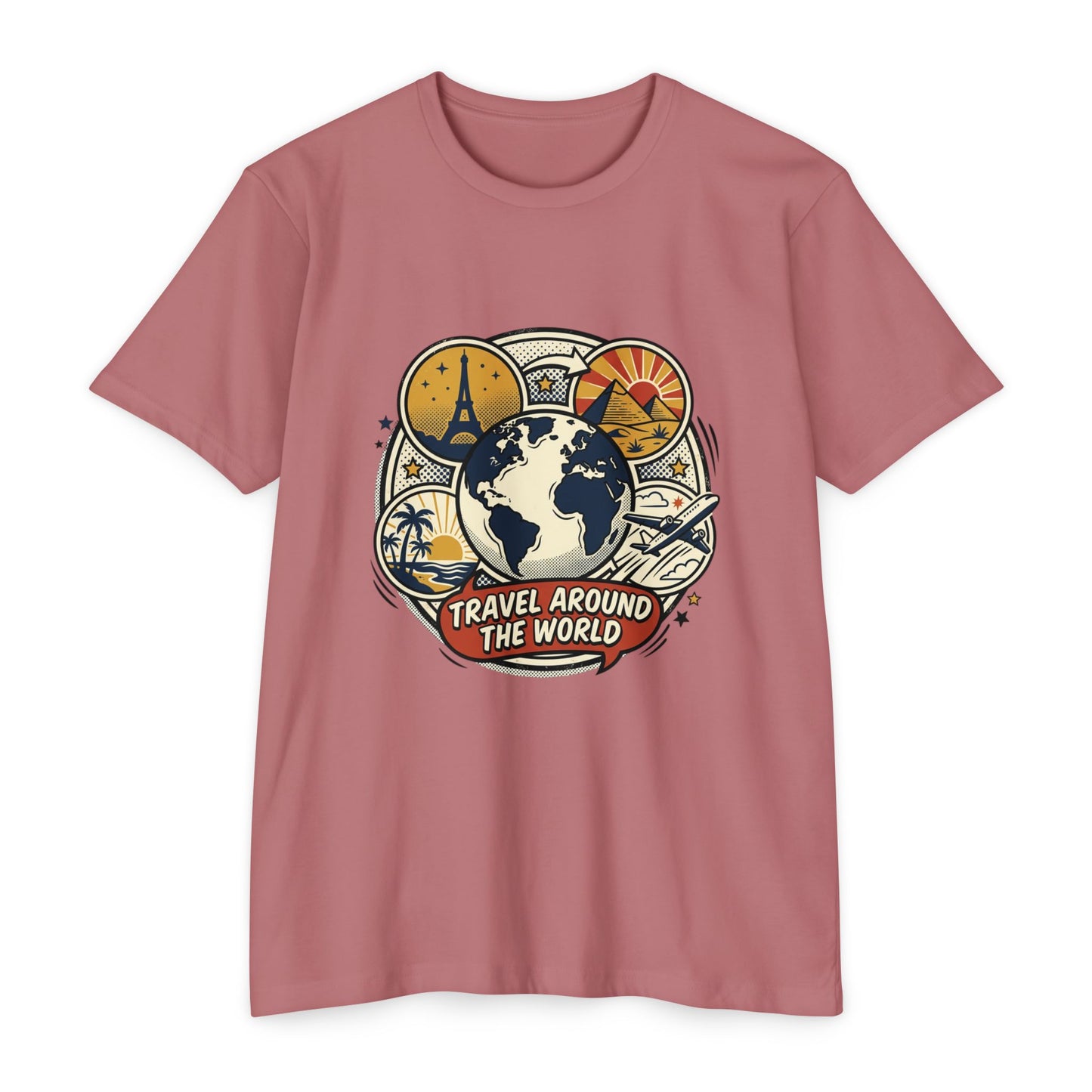 Vintage 'Travel Around The World' Globe Adventure T-Shirt