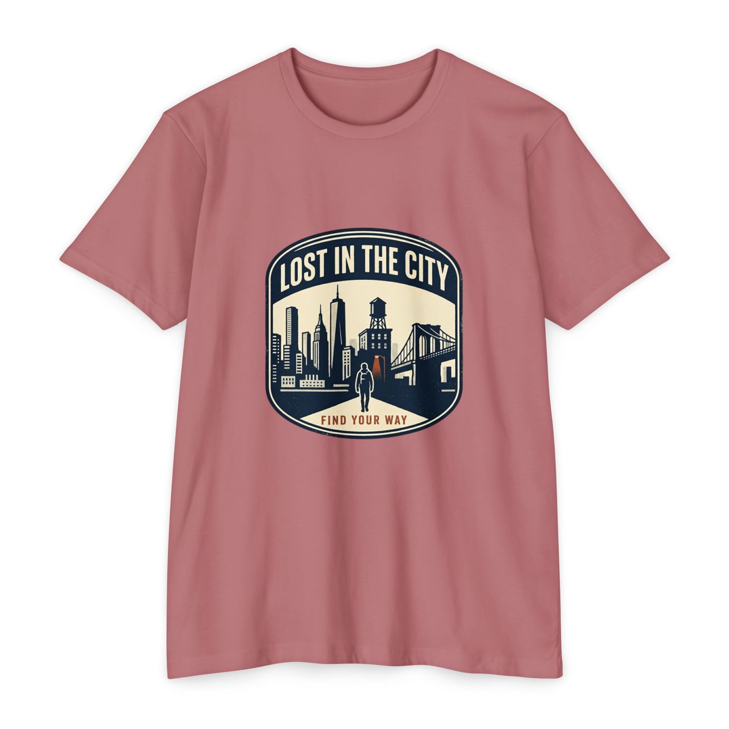 Find Your Way Vintage Urban Skyline T-Shirt