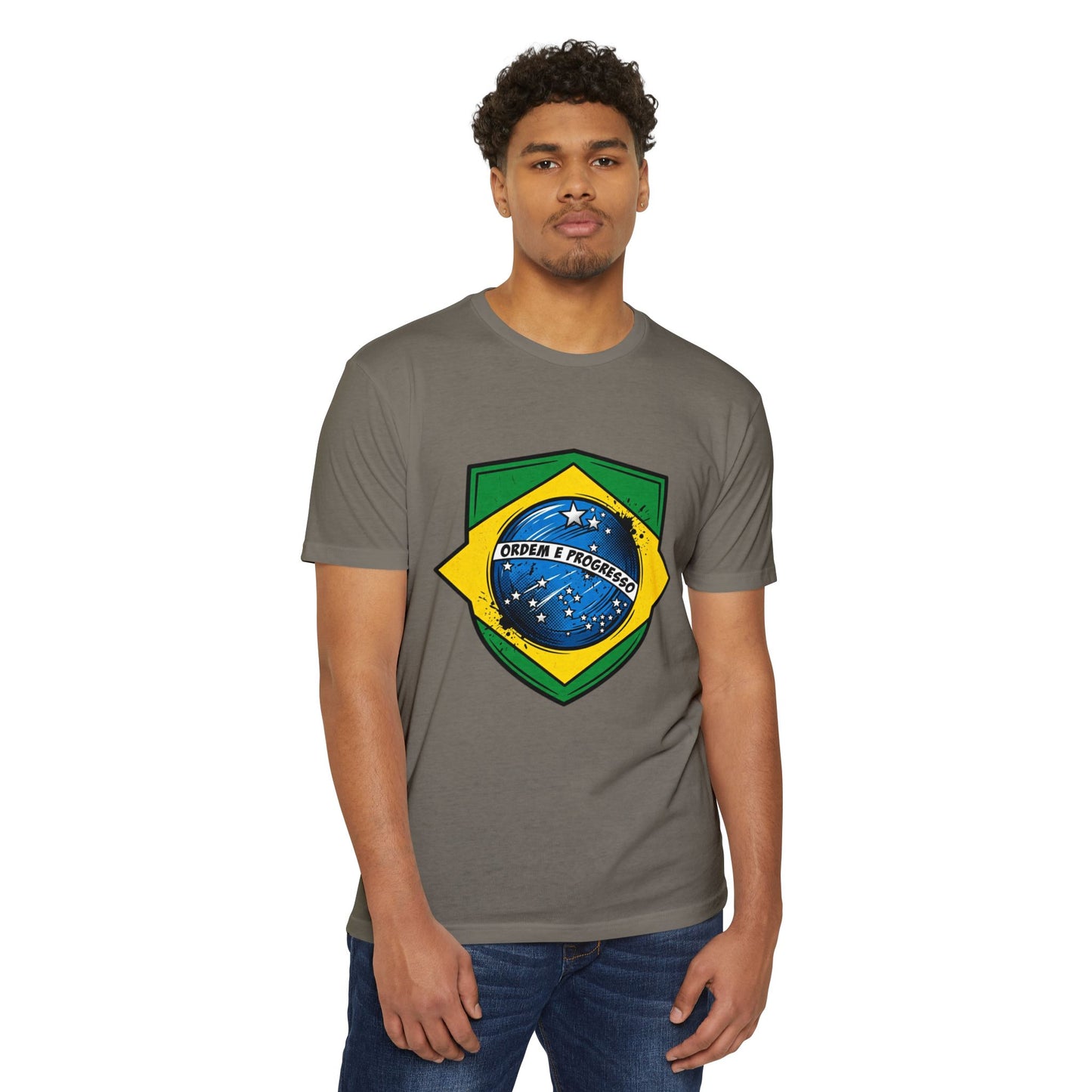 Brazil Flag Crest T-Shirt — Brazilian Soccer/Patriot Pride Tee