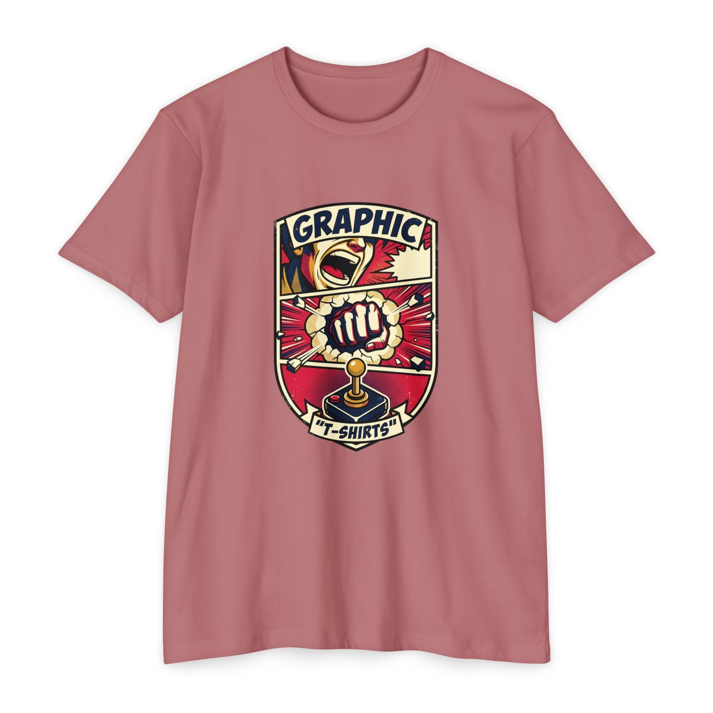 Vintage Gamer Logo T-Shirt — Fist & Joystick Retro Graphic Tee