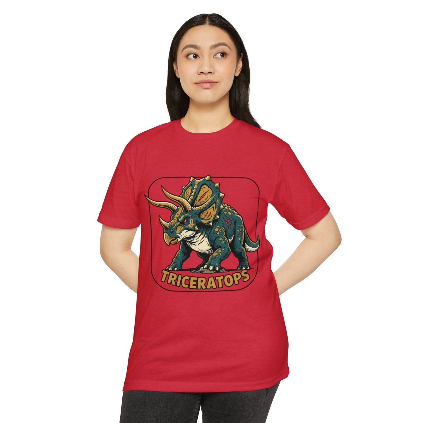 Triceratops Graphic T-Shirt — Retro Dinosaur Tee for Kids & Adults