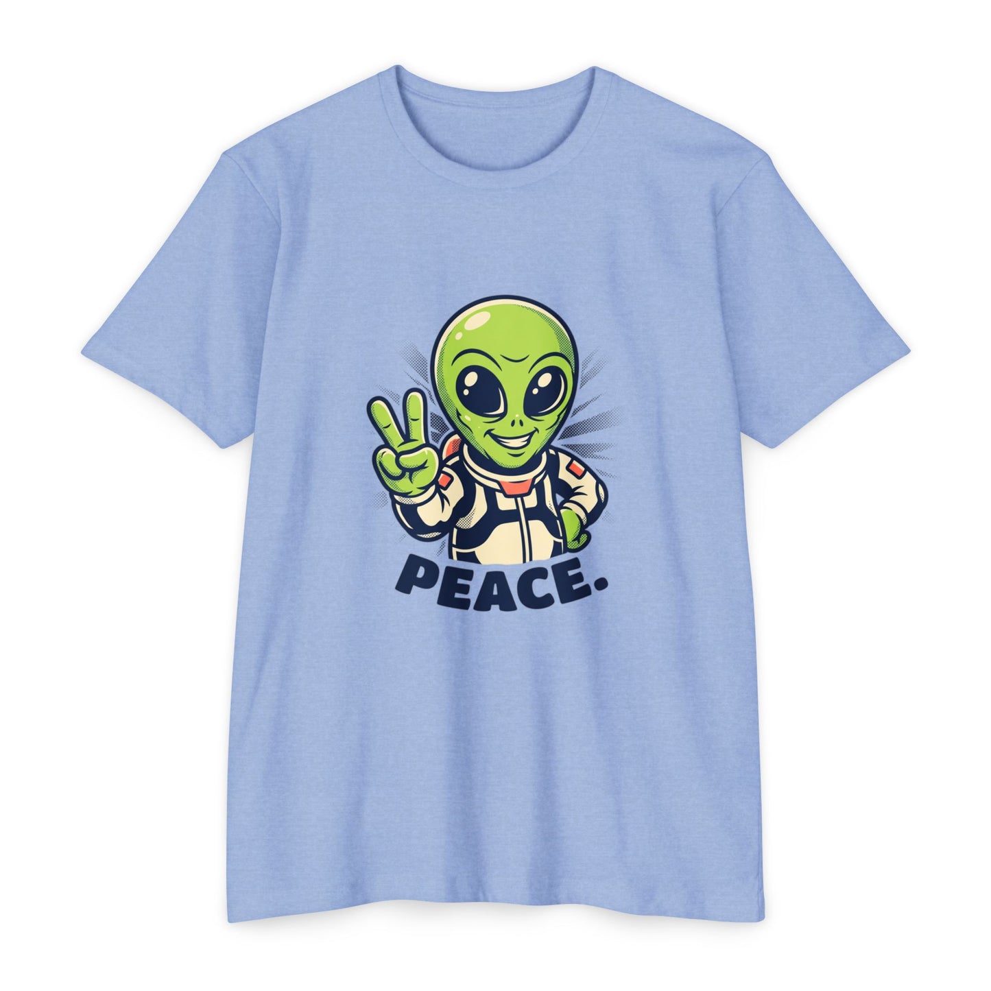 Alien Peace T-Shirt — Cute Green Astronaut Giving Peace Sign