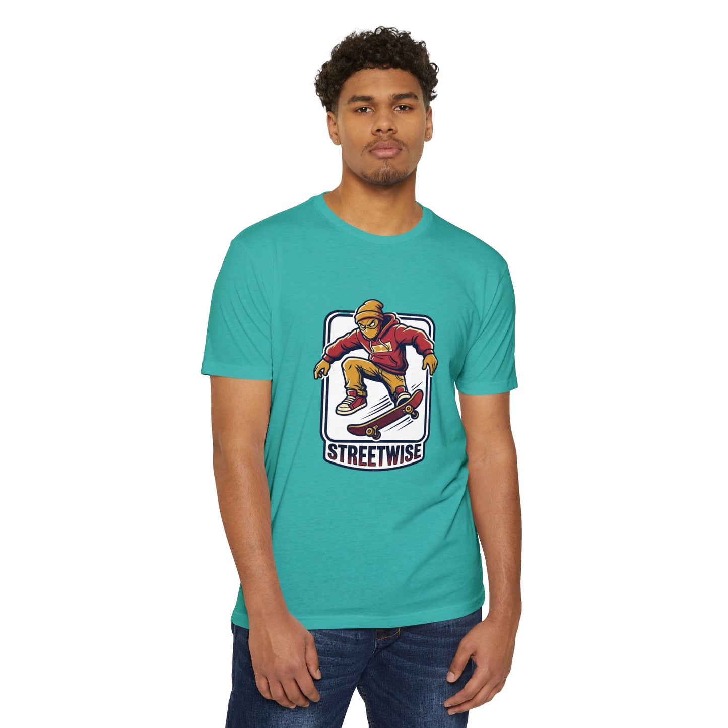 Retro Skateboarder Streetwise T‑Shirt — Vintage Skate Graphic Tee