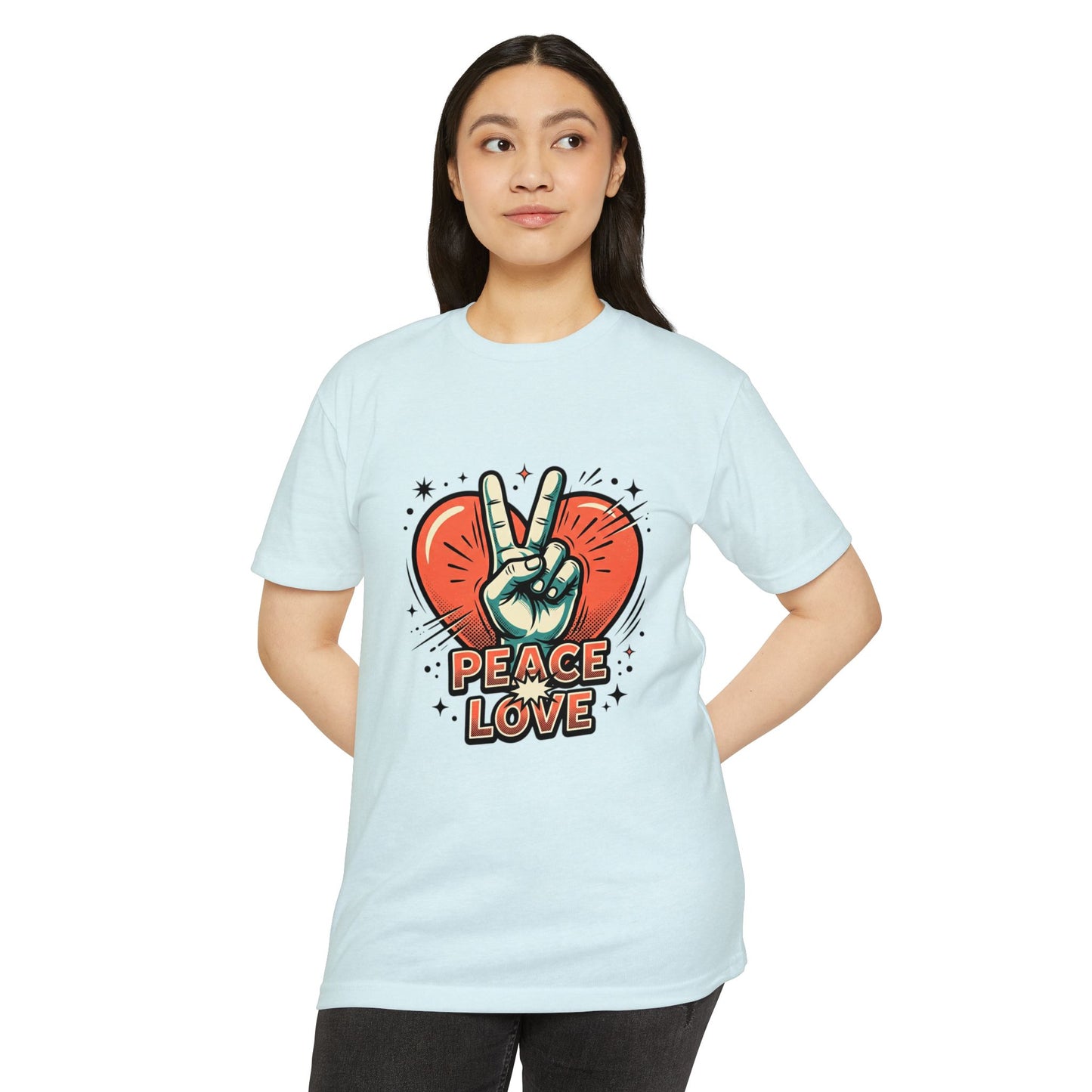Peace Love Graphic T-Shirt — Retro Vibe Peace Sign Tee